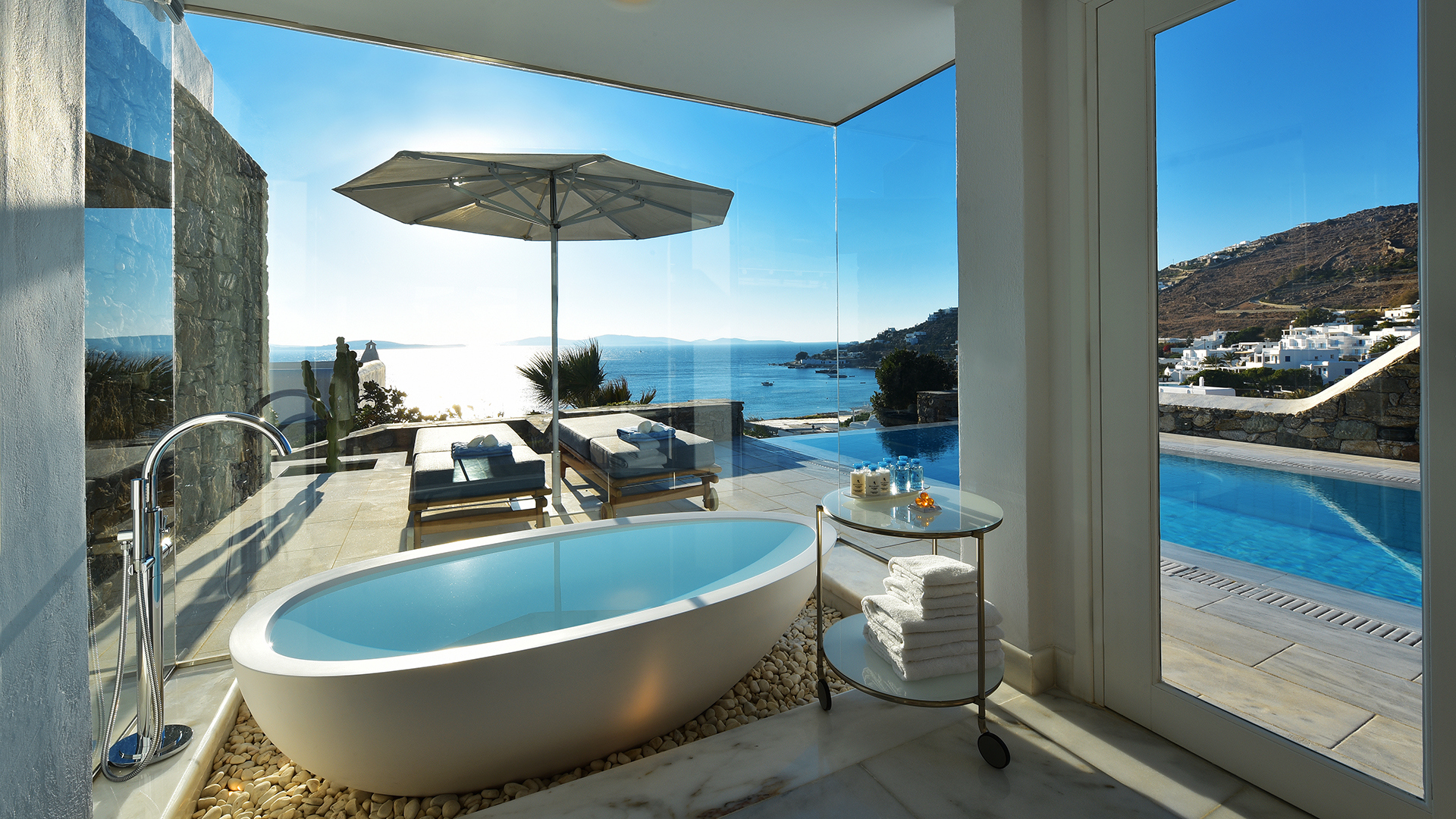 Europe & North Africa, Greece, Mykonos Grand Hotel, Grand Suite Master Bathroom