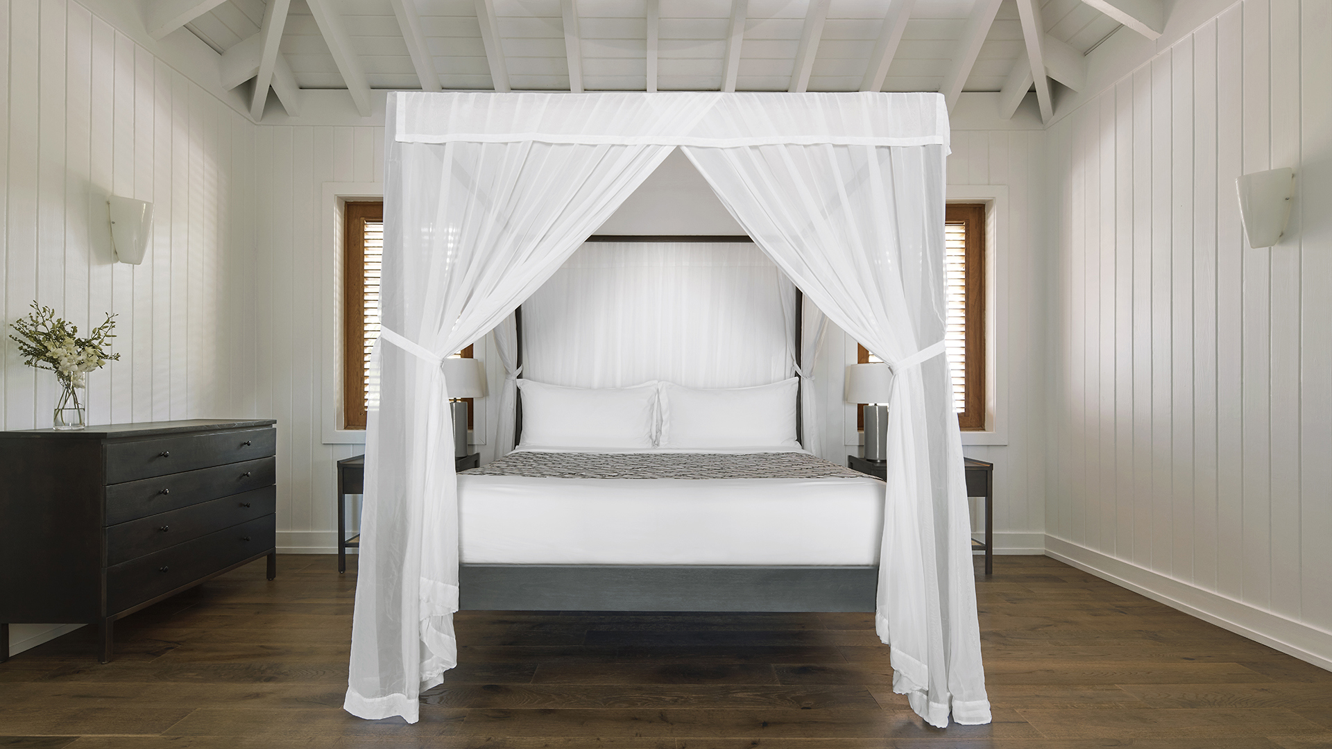 Caribbean, Turks & Caicos, Parrot Cay, Beach House Bedroom