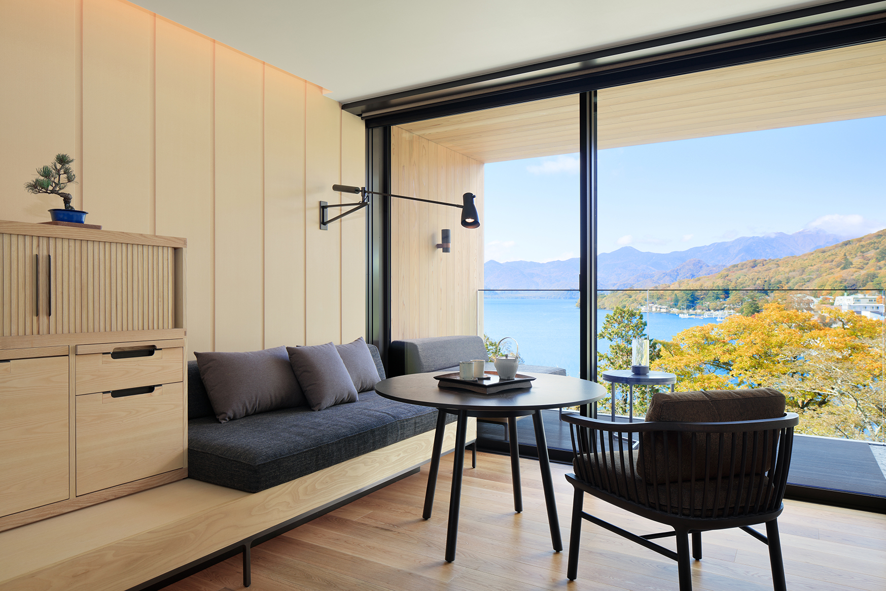 Asia, Japan, The Ritz-Carlton Nikko, Lake Chuzenji View room lounge area