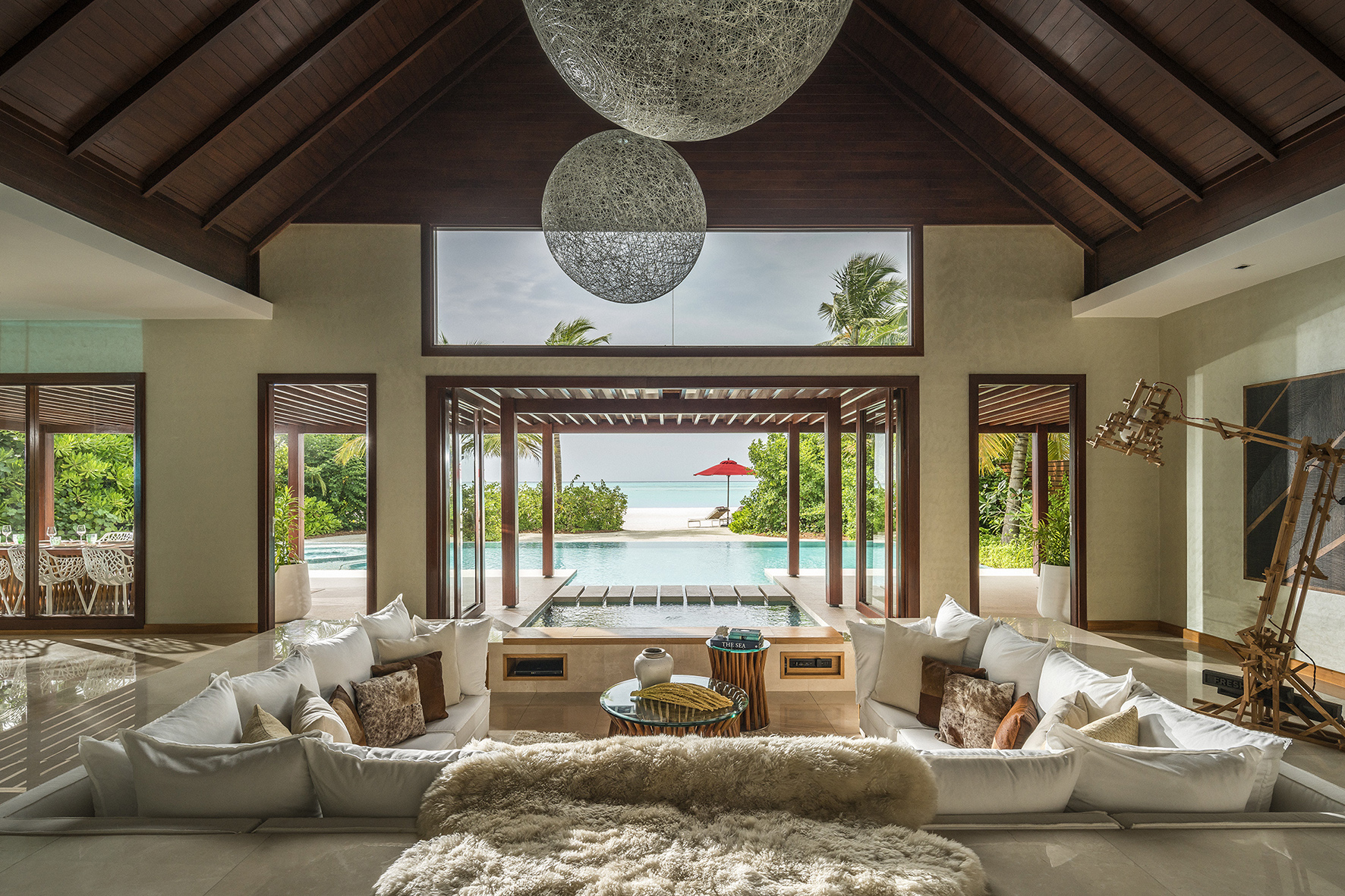 Indian Ocean, Maldives, Niyama Private Islands, three bedroom beach pool pavilion lounge 