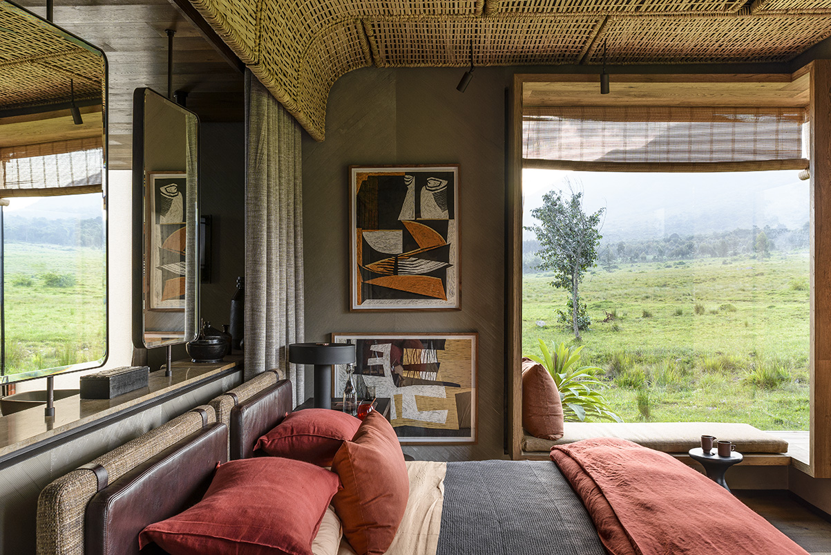 Africa, Rwanda, Singita Kwitonda Lodge Suite Bedroom Interior