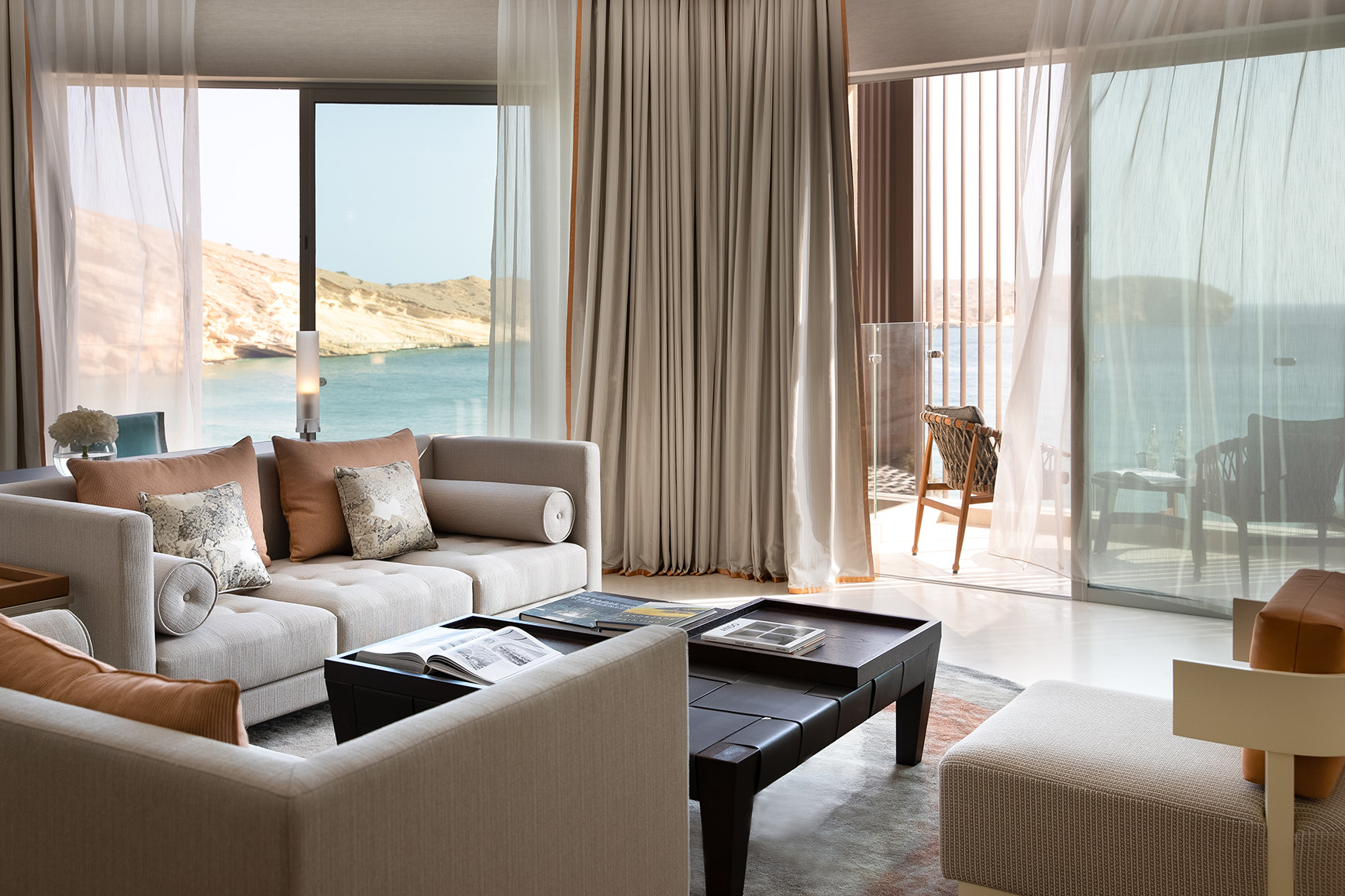 Arabia, Oman, Jumeirah Muscat Bay, one bedroom suite living room