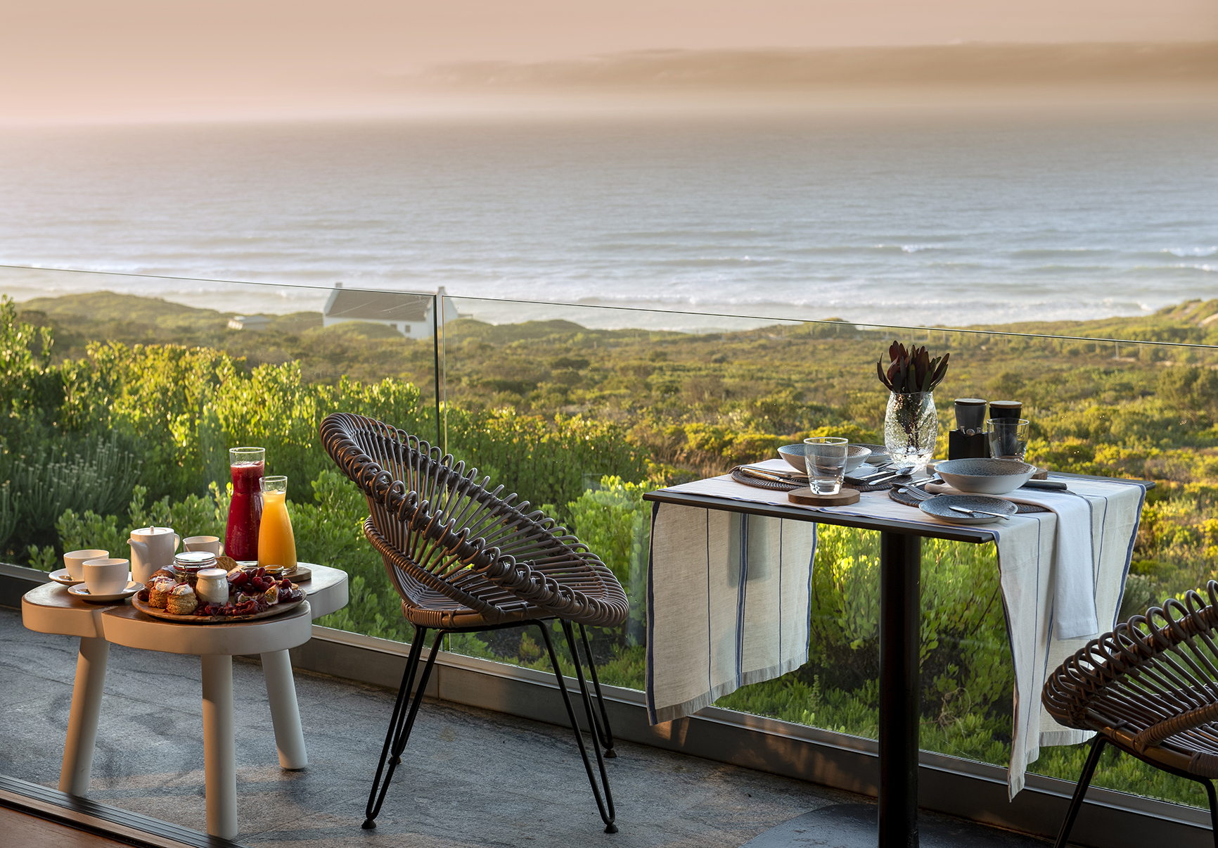 Africa, South Africa, Morukuru Family De Hoop Nature Reserve, lodge room breakfast service