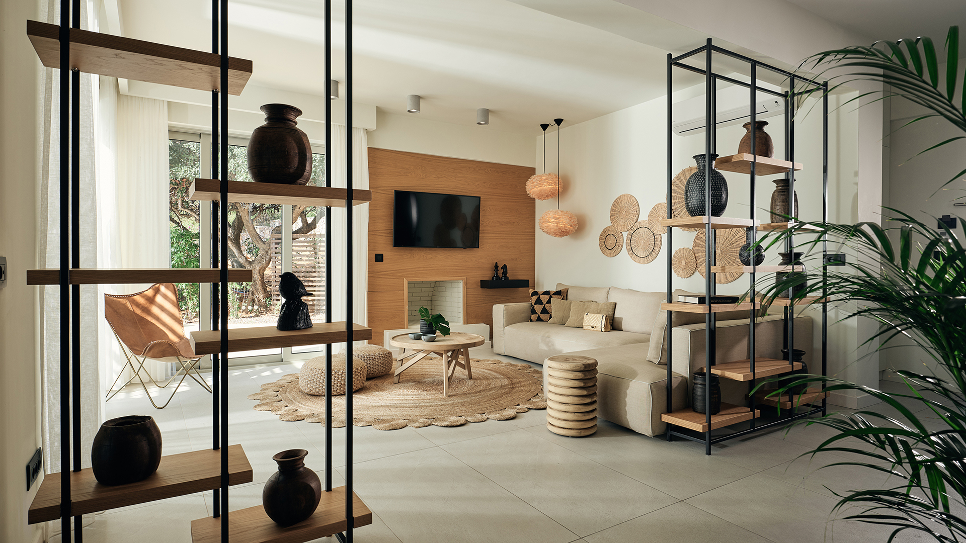 Europe, Greece, Crete, Domes of Elounda, Autograph Collection, Private Residence Living Room