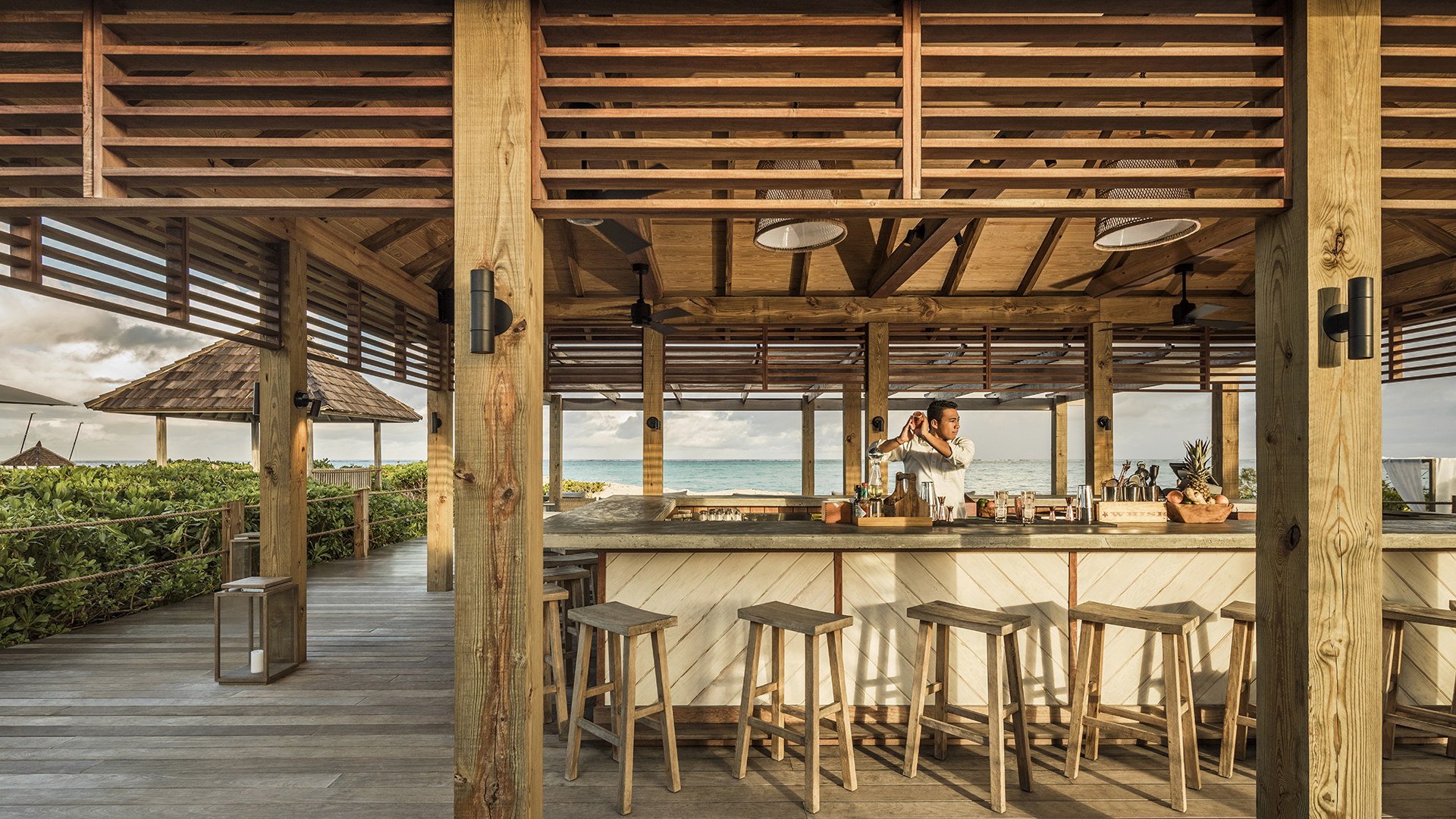 Caribbean, Turks & Caicos, Parrot Cay, Bartender