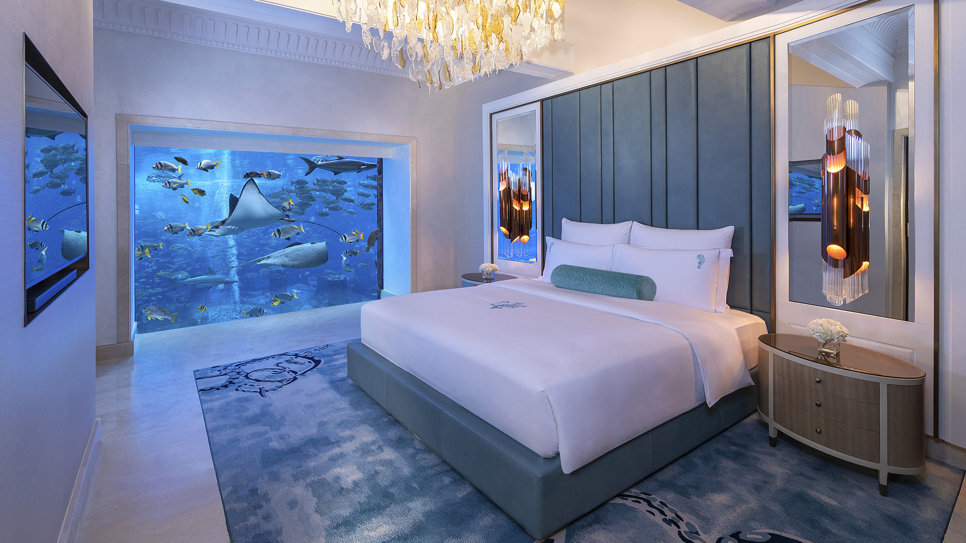 Arab emirates, Dubai, Atlantis the palm, Underwater Suite