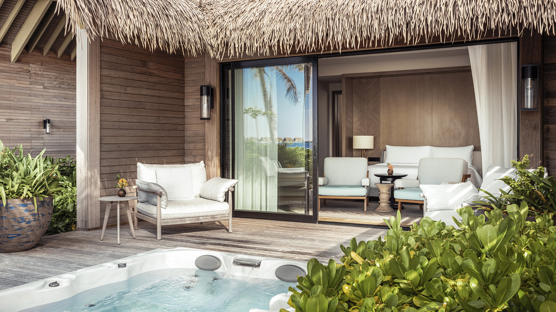 Indian Ocean, Maldives, Waldorf Astoria Ithaafushi Private Island, Four Bedroom Residence Bedroom