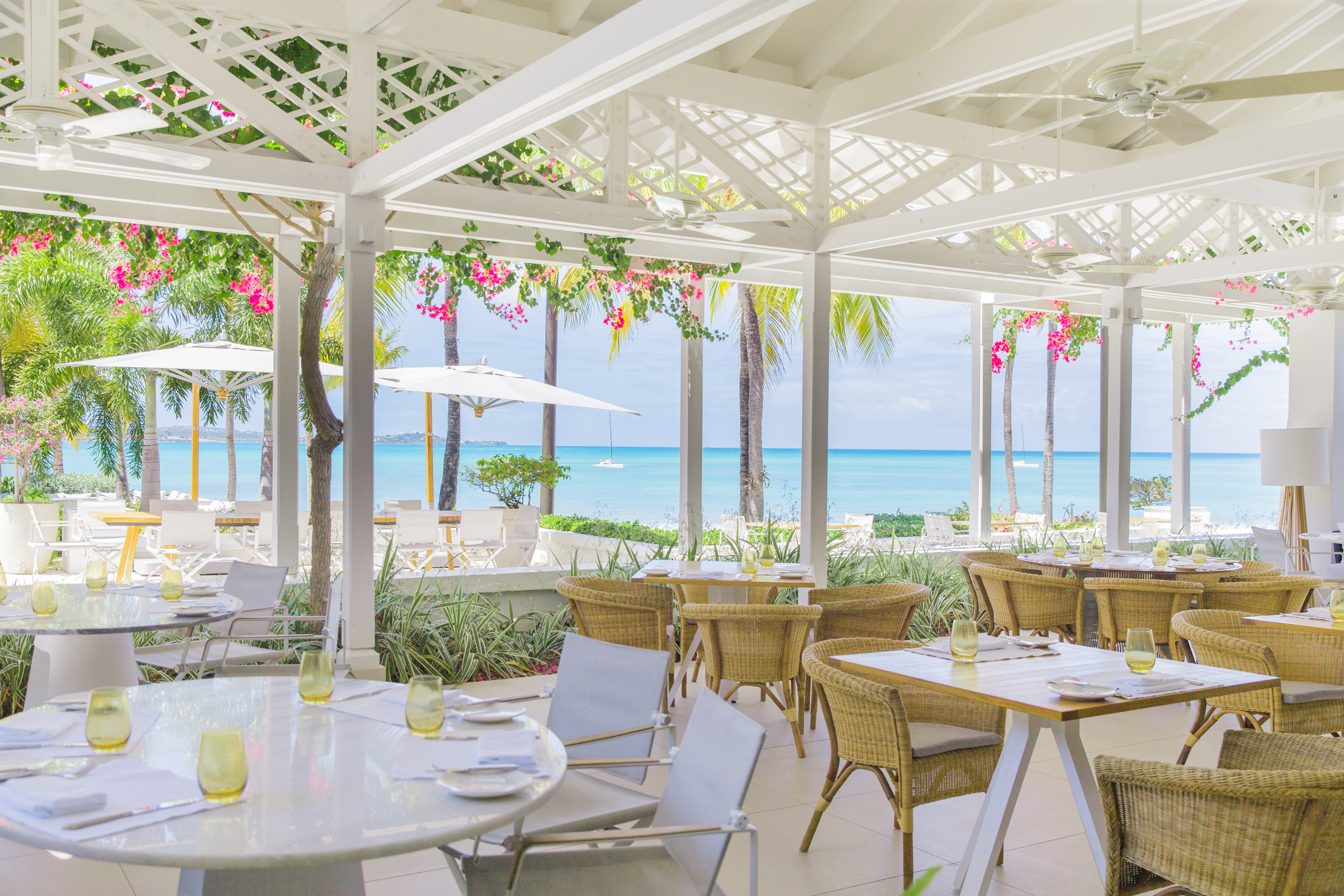 Caribbean & Mexico, Antigua, Jumby Beach, Veranda Restaurant 