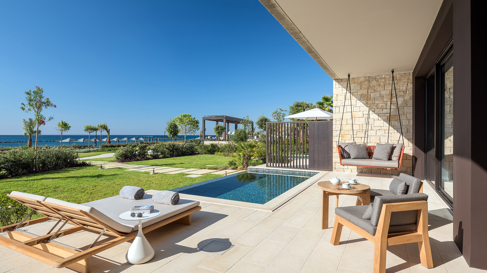 Europe, Cyprus, Amara, Bungalow Terrace with Private Pool