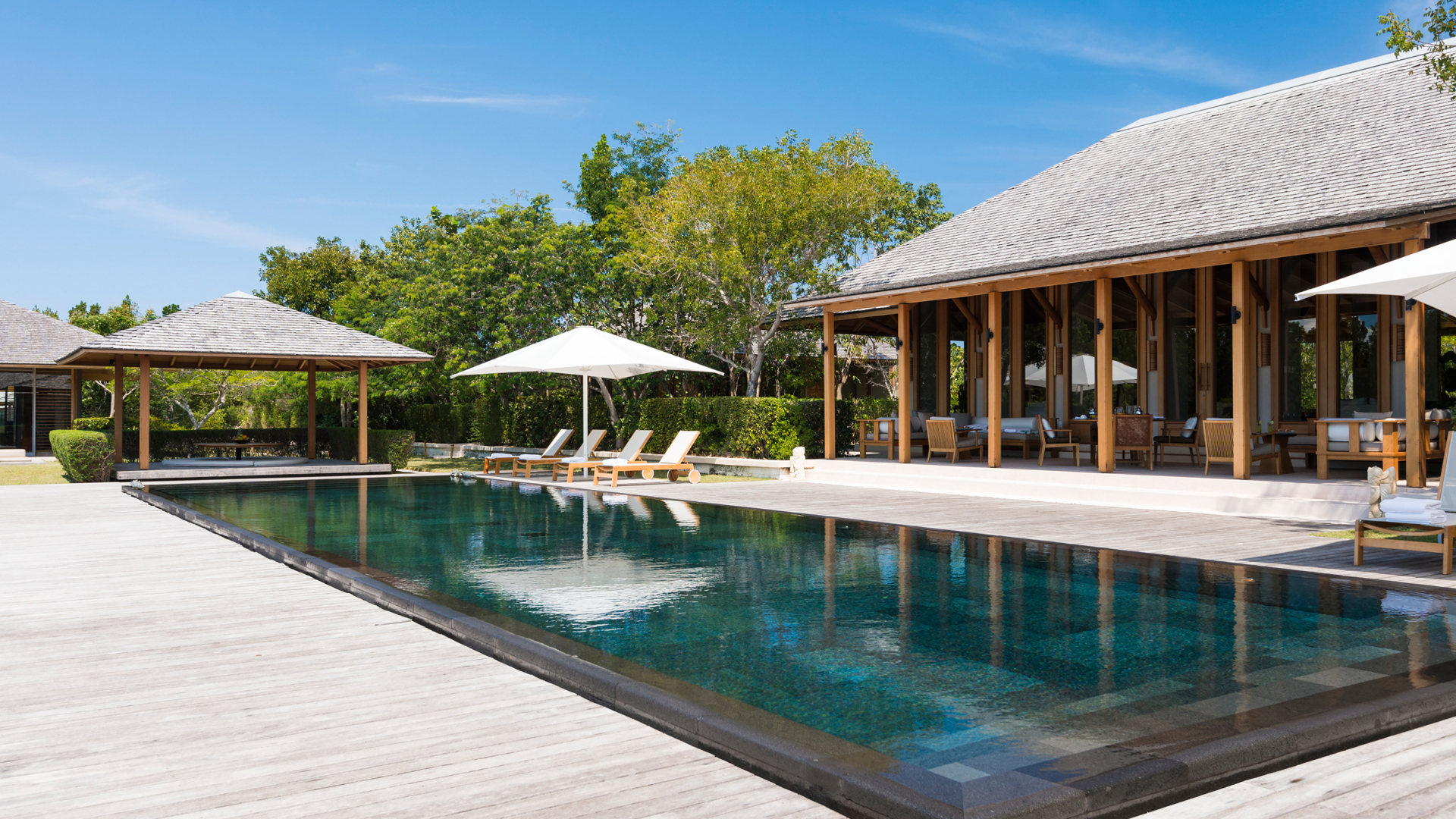 Amanyara in Turks and Caicos, Caribbean, Pool deck
