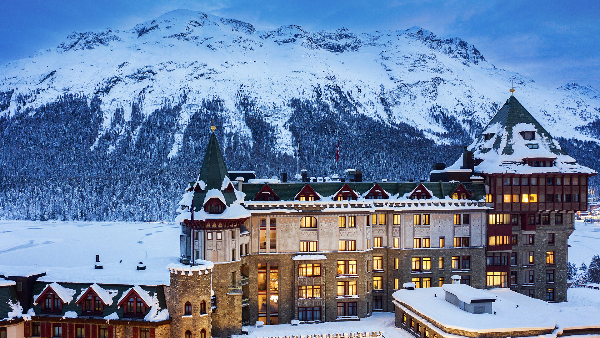 Ski & Snow, St Moritz, Switzerland, Badrutt's Palace Hotel, Exterior