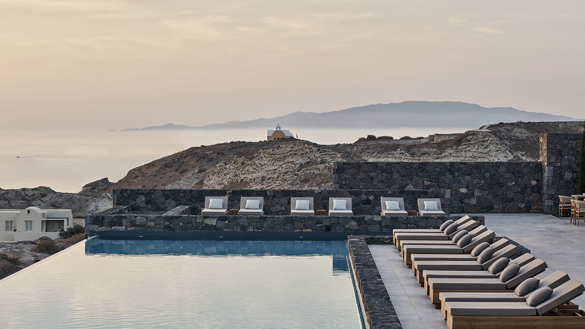 Europe, Greece, Santorini, Canaves Oia Epitome, View