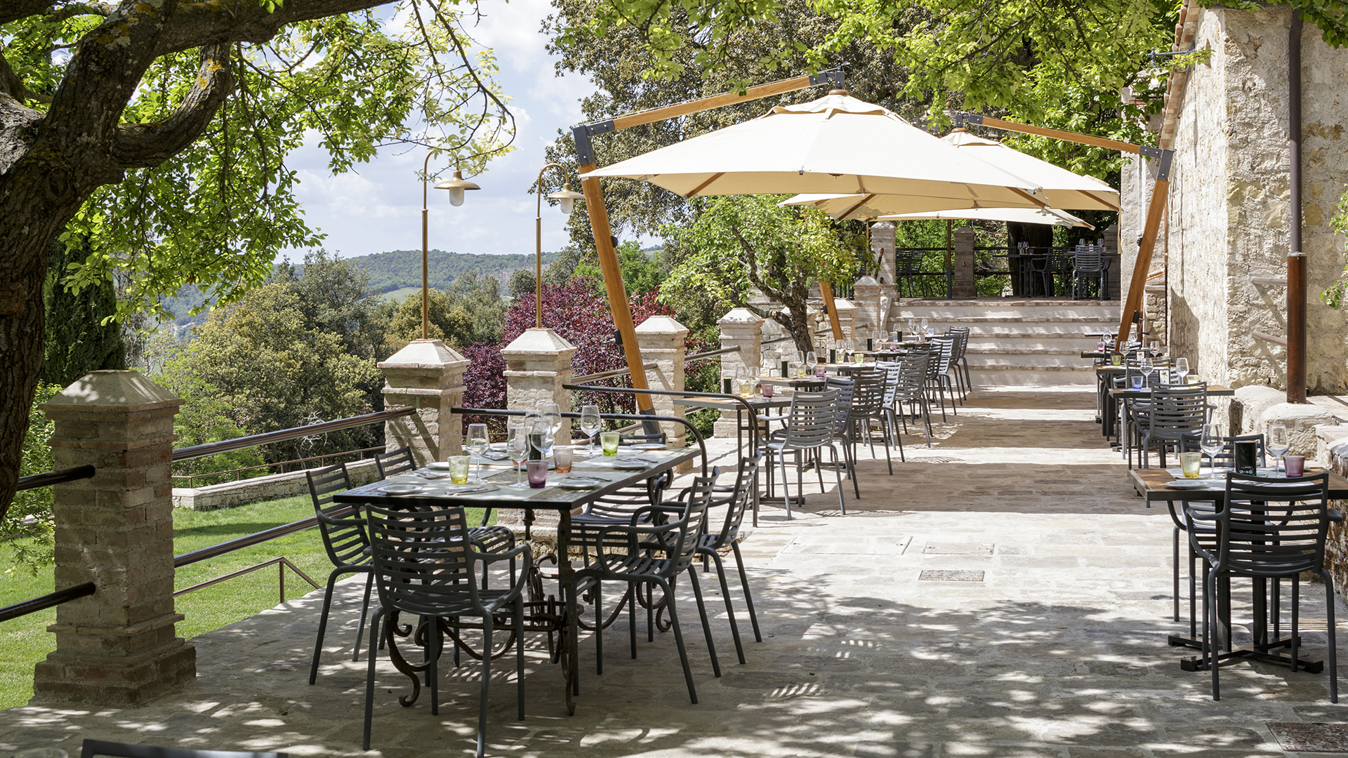 Europe, Italy, Tuscany, Borgo Pignano, Al Fresco Dining