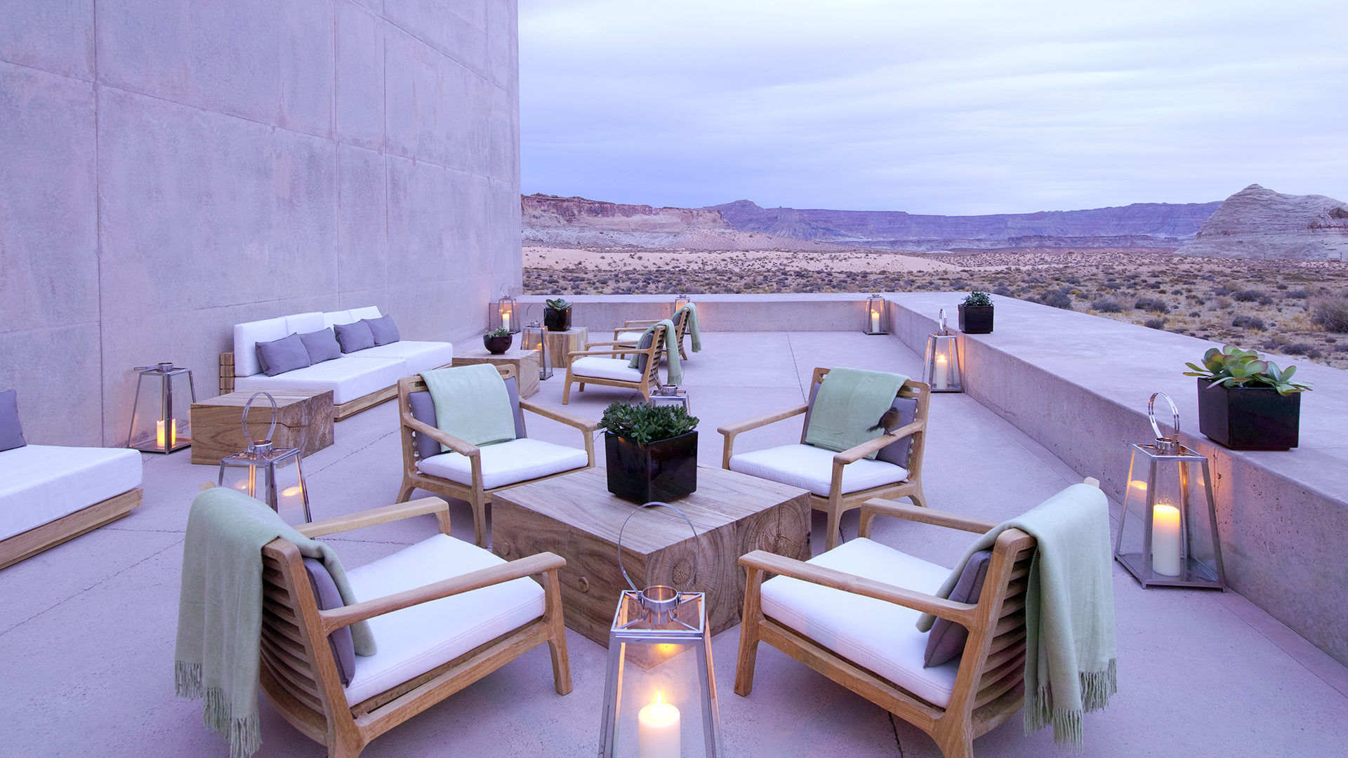  North america & canada, Utah, Amangiri, Desert Lounge at Dusk
