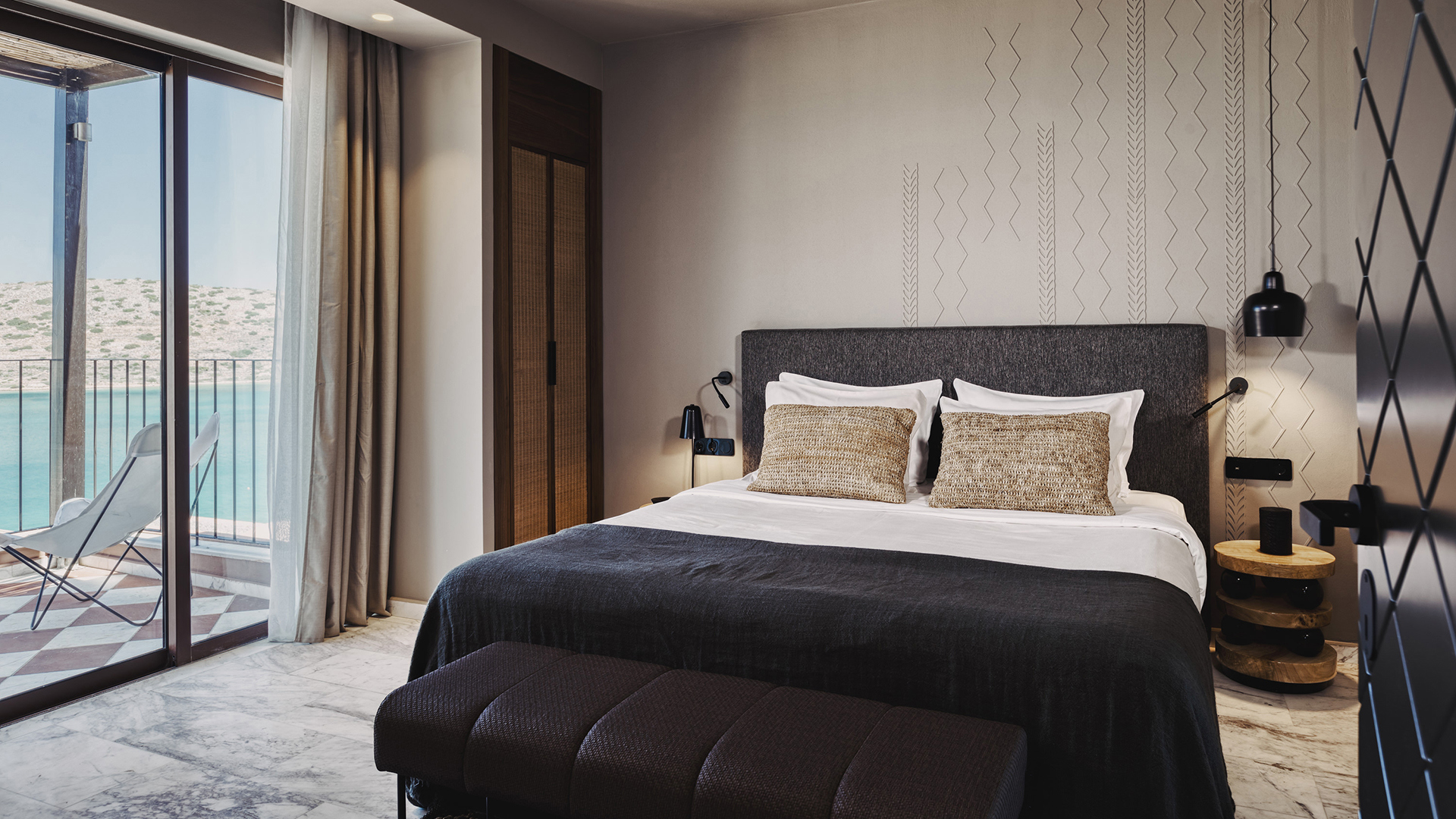 Europe, Greece, Crete, Domes of Elounda, Autograph Collection, Luxury Suite Bedroom