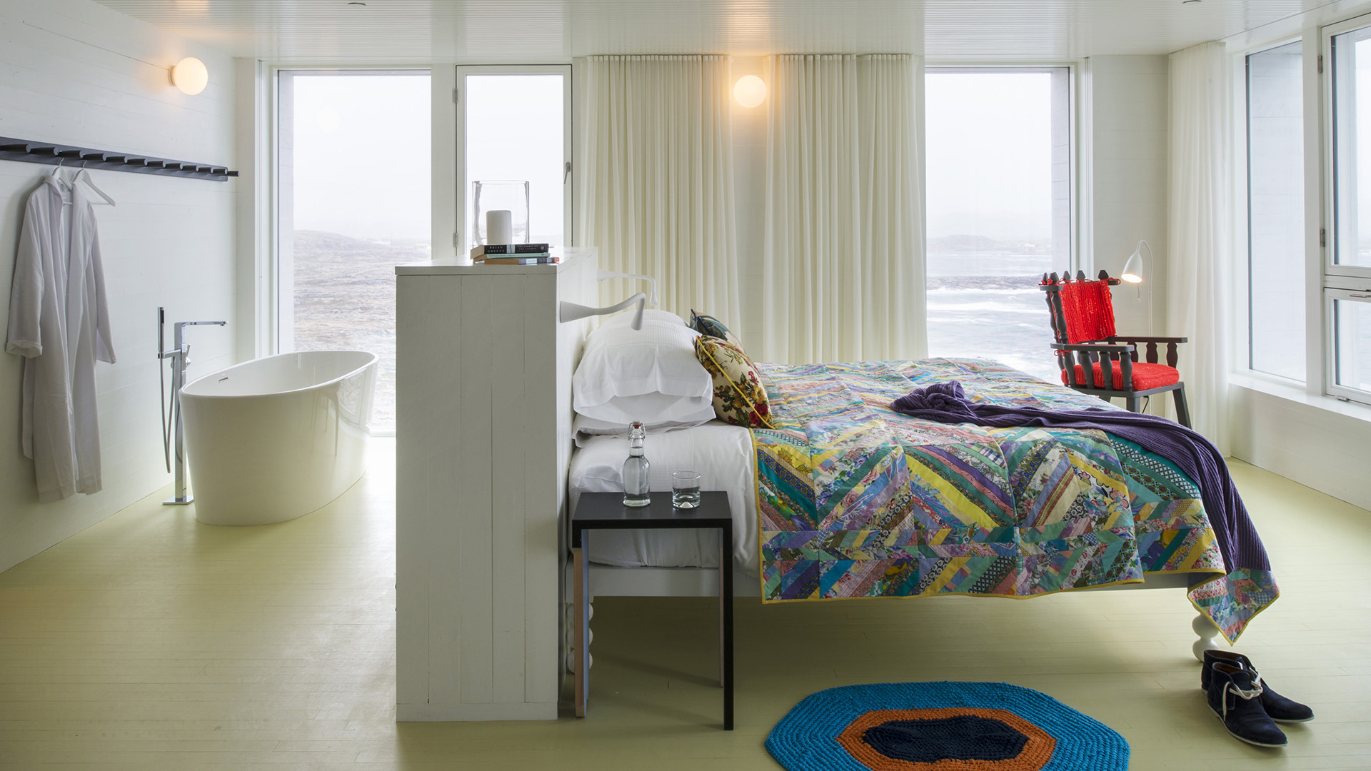  North America & Canada, Canada, Newfoundland, Fogo Island Inn, Bedroom