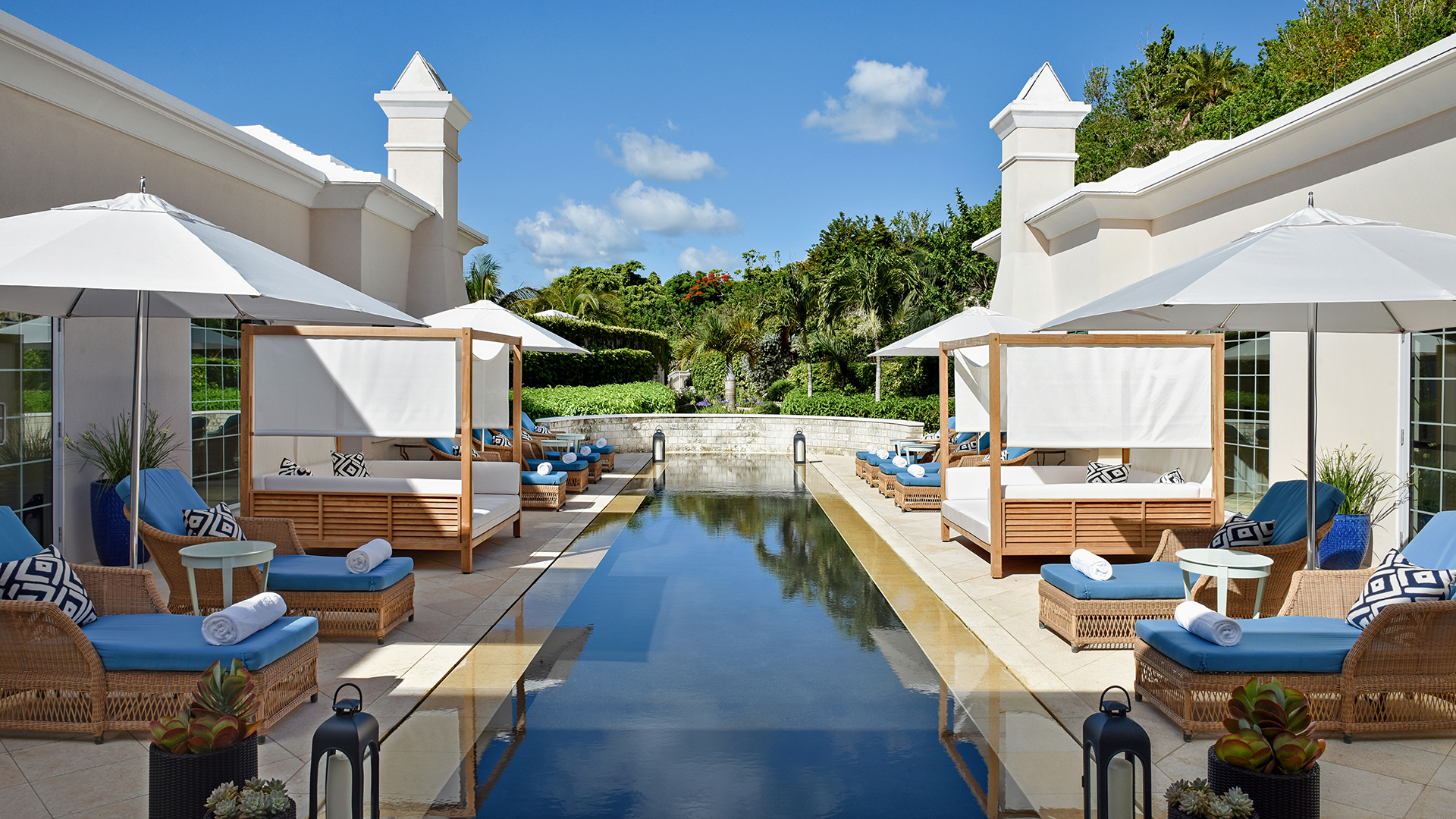Caribbean, Bermuda, Rosewood Bermuda, Spa reflecting pool