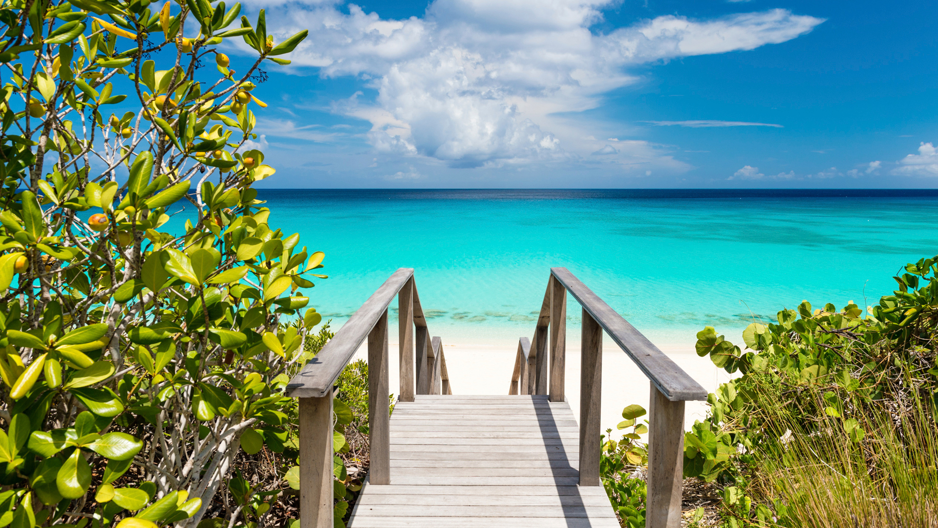 Amanyara in Turks and Caicos, Caribbean,  Path to the beach