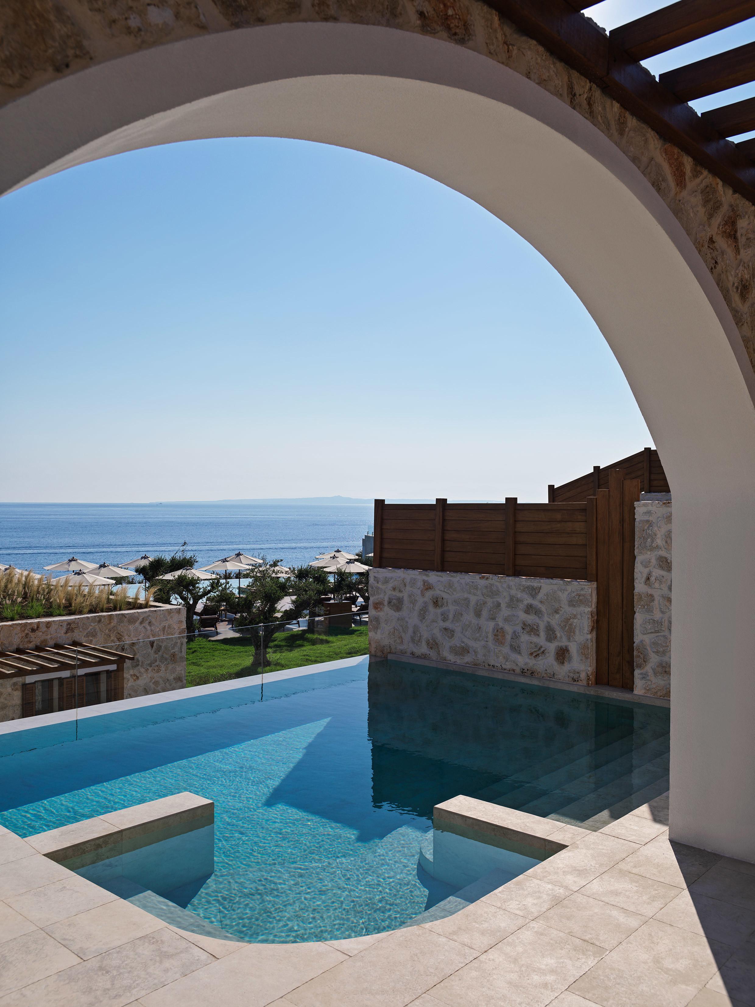 One Bedroom Villa Private Pool with view out to the ocean at Lesante Cape