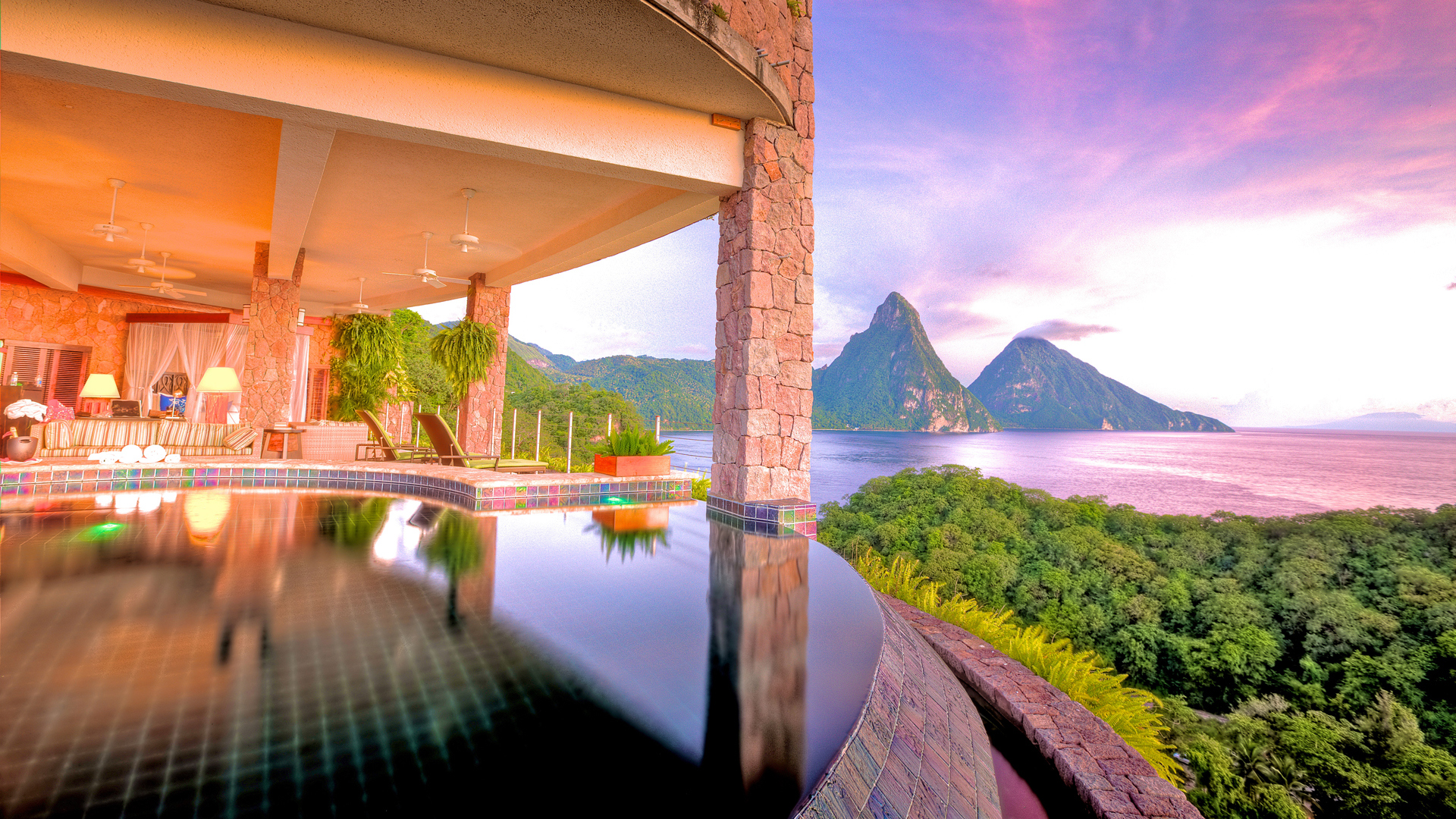 Caribbean, St Lucia, Jade mountain club, Bedroom suite
