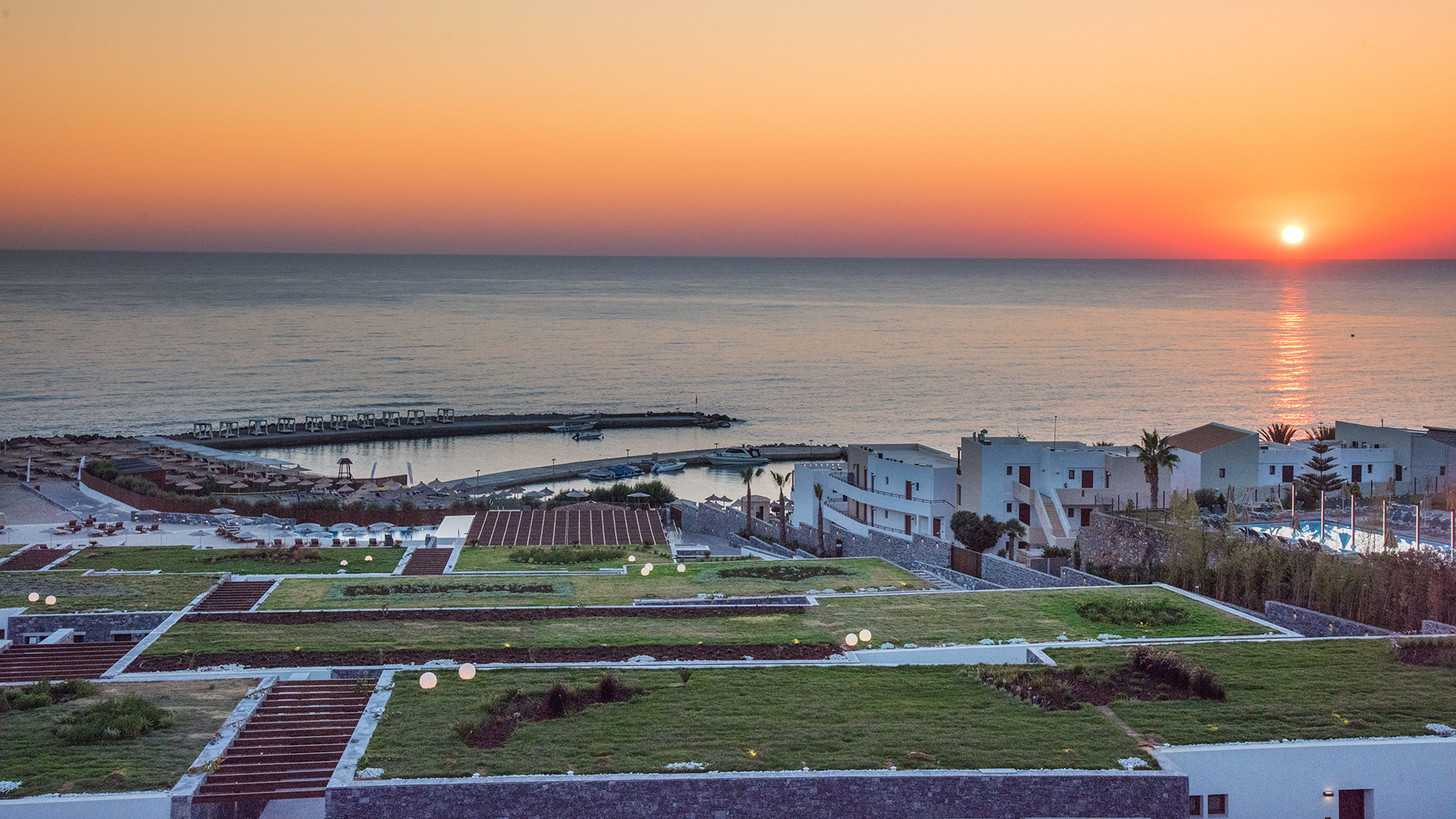 Europe, Crete, Nana Princess, Sunset By The Sea
