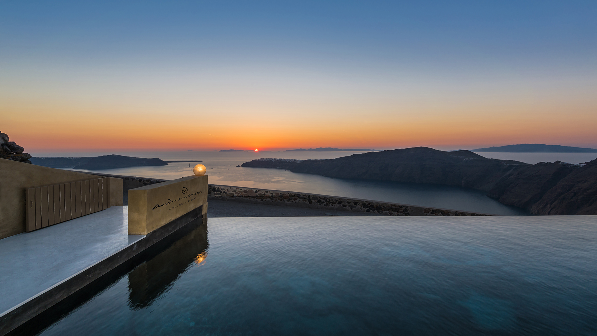 Europe, Greece, Santorini, Andronis Concept Wellness Resort, Pool View