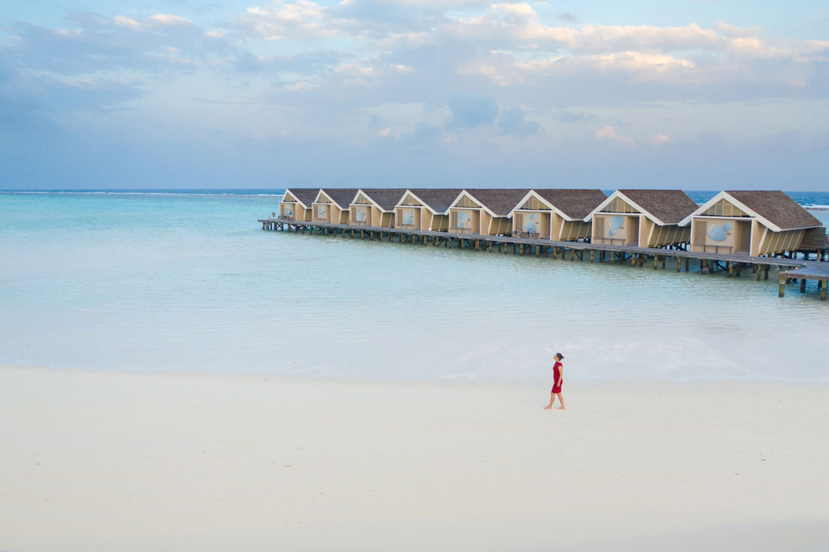 Indian Ocean, Maldives, LUX* South Ari Atoll Resort & Villas, Beach huts