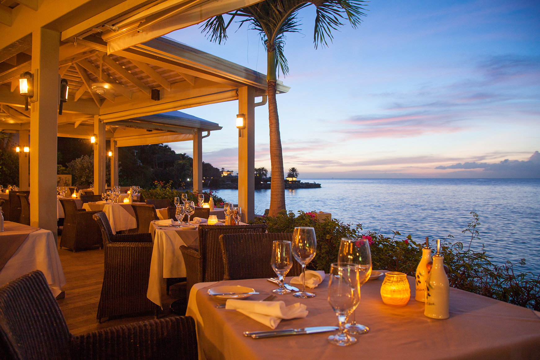 Caribbean & Mexico, Antigua, Blue Waters Resort & Spa, waterside dining