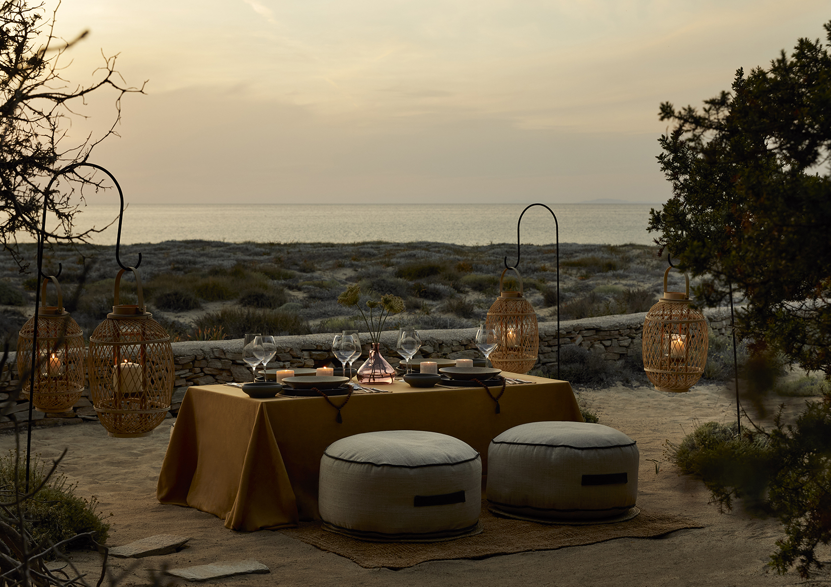 Europe, Greece, Antiparos, The Rooster, private outdoor dining