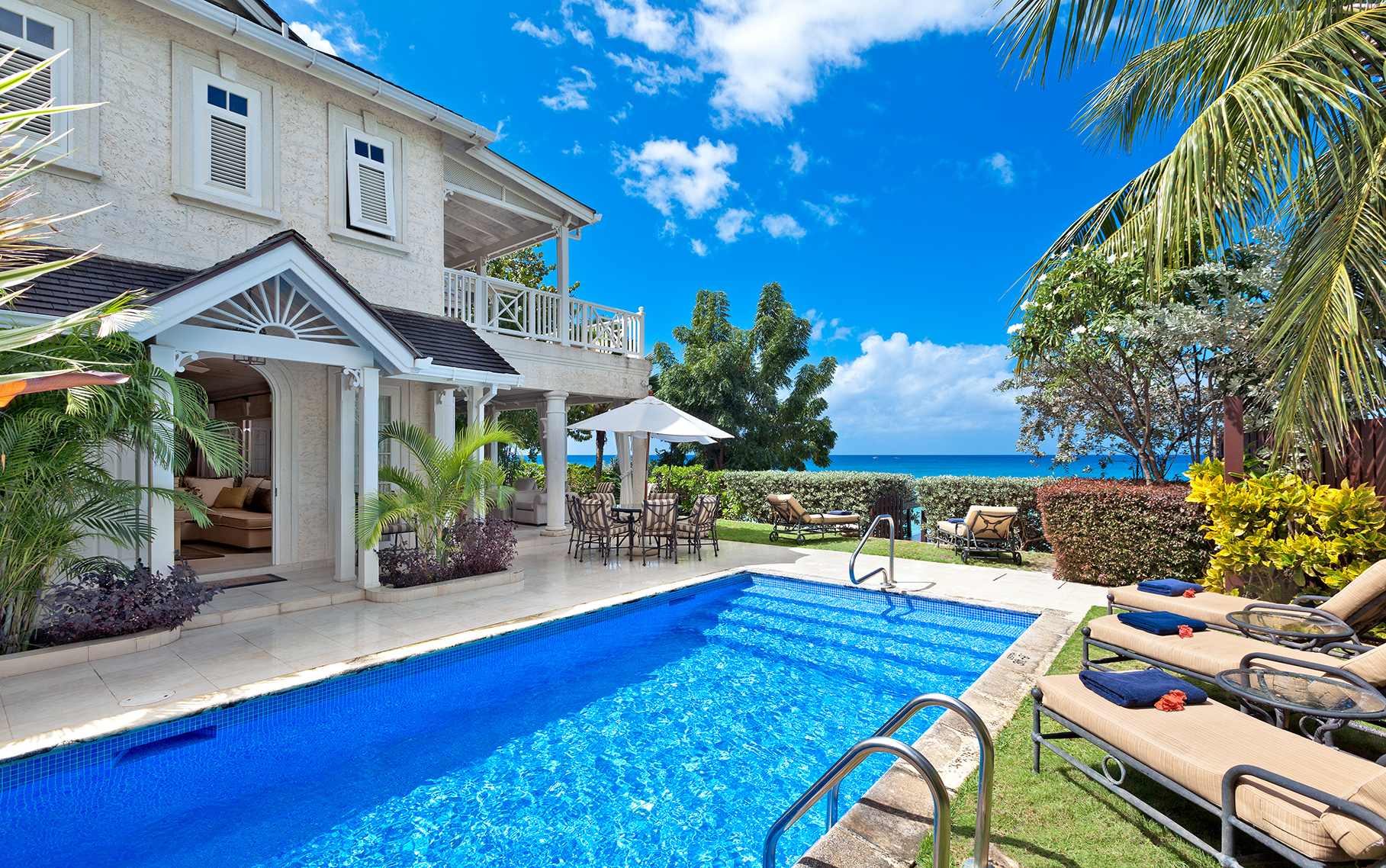 Caribbean & Mexico, Barbados, Westhaven private villa, outdoor private pool and sunloungers