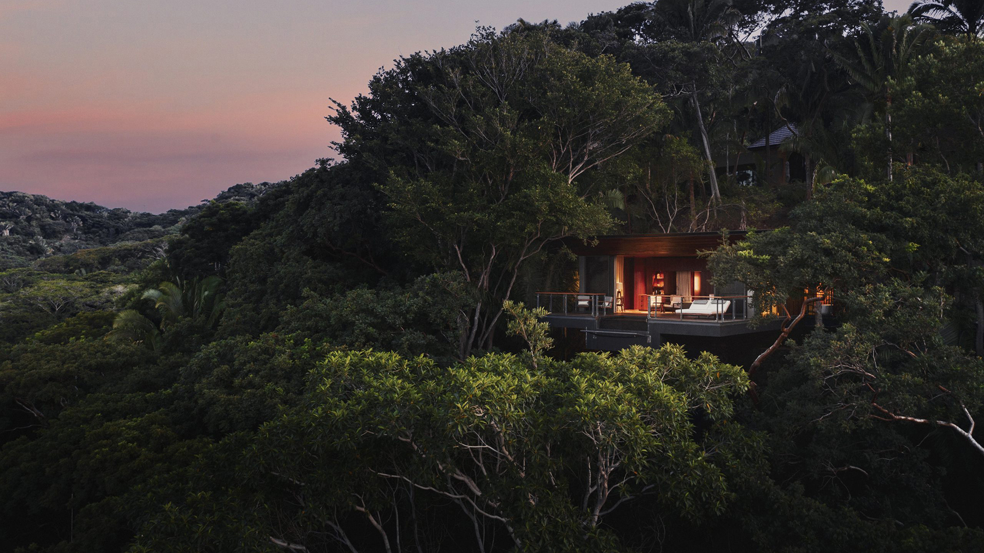 Caribbean, Mexico, One&only Mandarina, Drone treehouse view