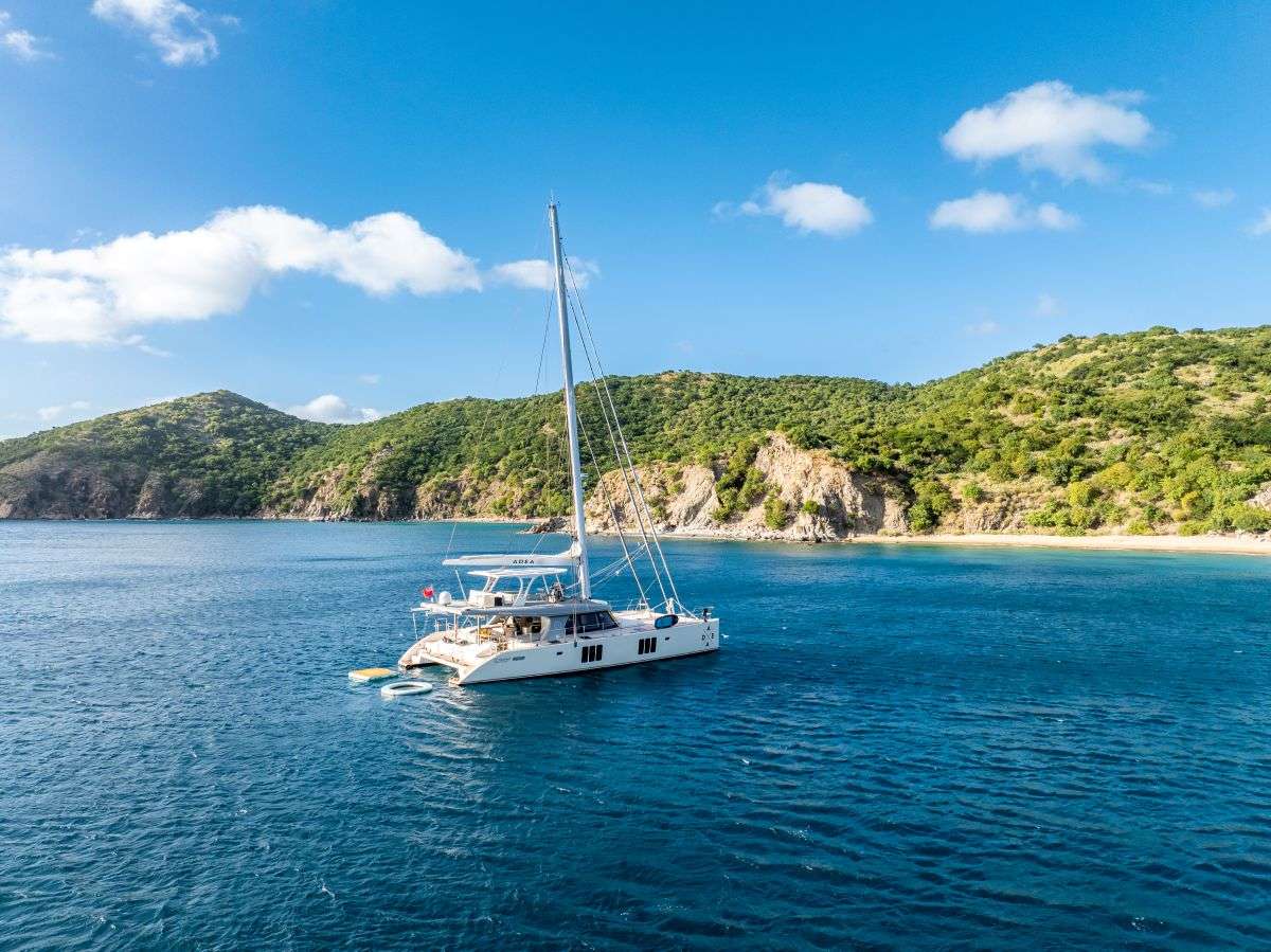 Caribbean & Mexico, British Virgin Islands, Yacht on the Caribbean Sea