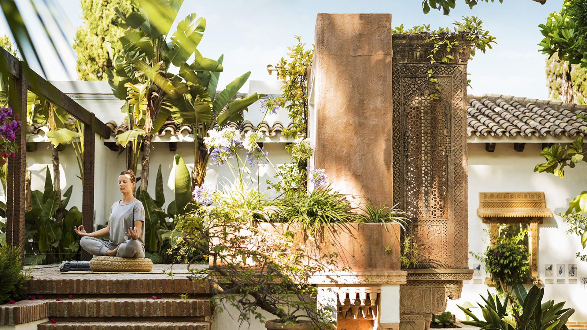 Unbreakable Bonds, Woman doing yoga in garden