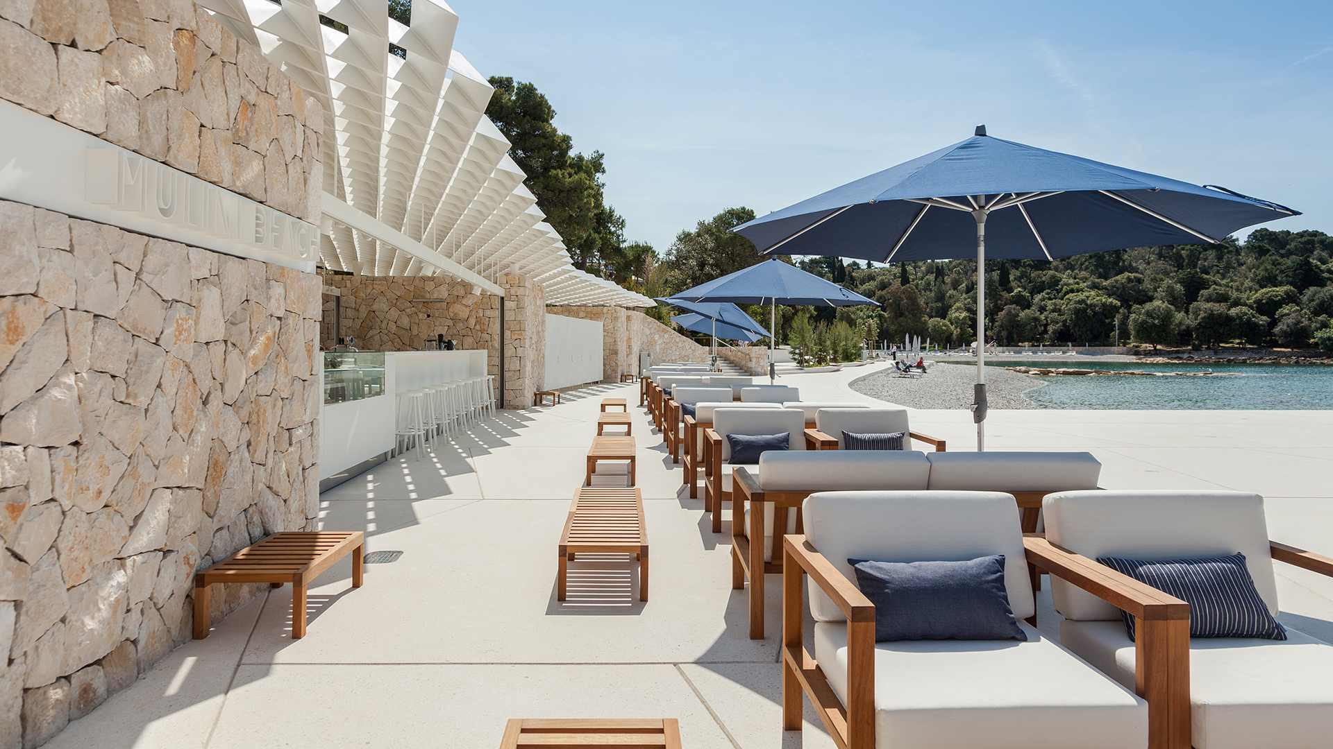 Europe, Croatia, Hotel Monte Mulini, Pool Loungers