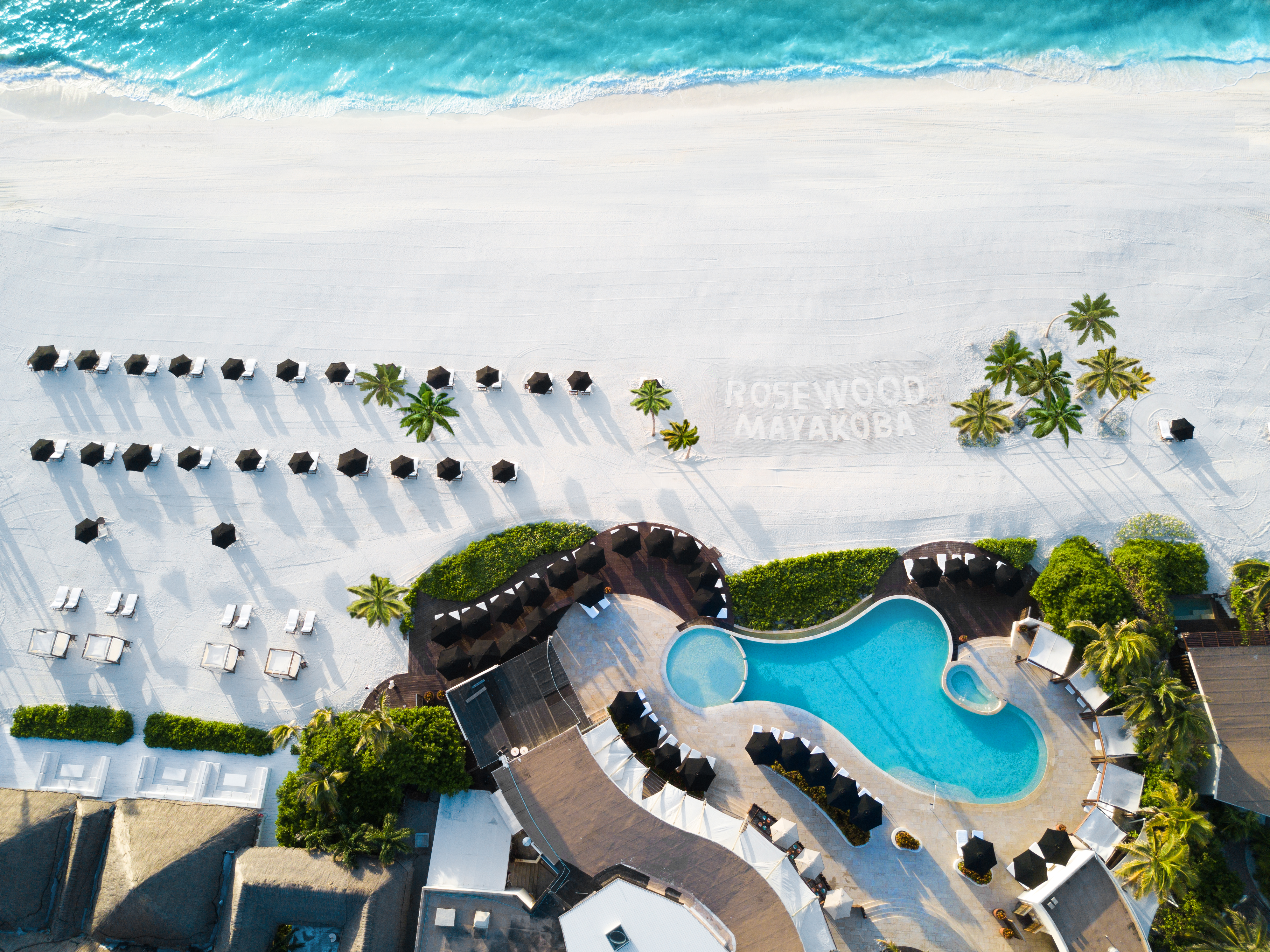 Caribbean & Mexico, Mexico, Rosewood Mayakoba, Aerial Mayakoba Beach & Punta Bonita Pool