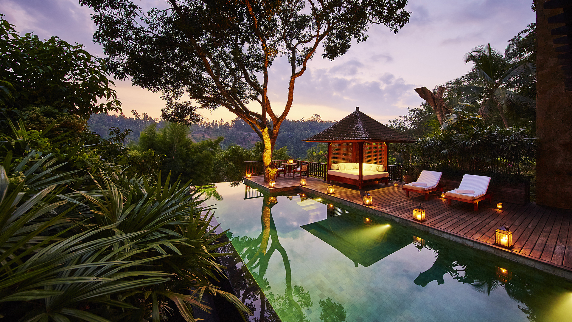 Worldwide, Indonesia, COMO Shambhala Estate, Pool by night