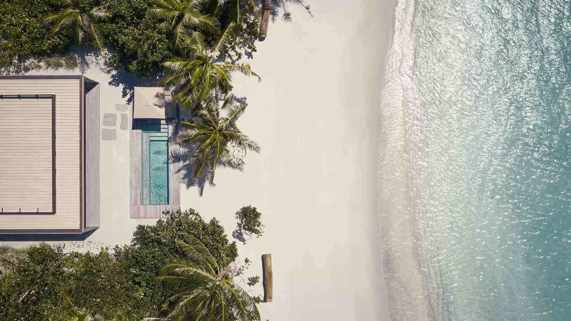Indian Ocean, Maldives, Patina Maldives, Beach Villa Aerial
