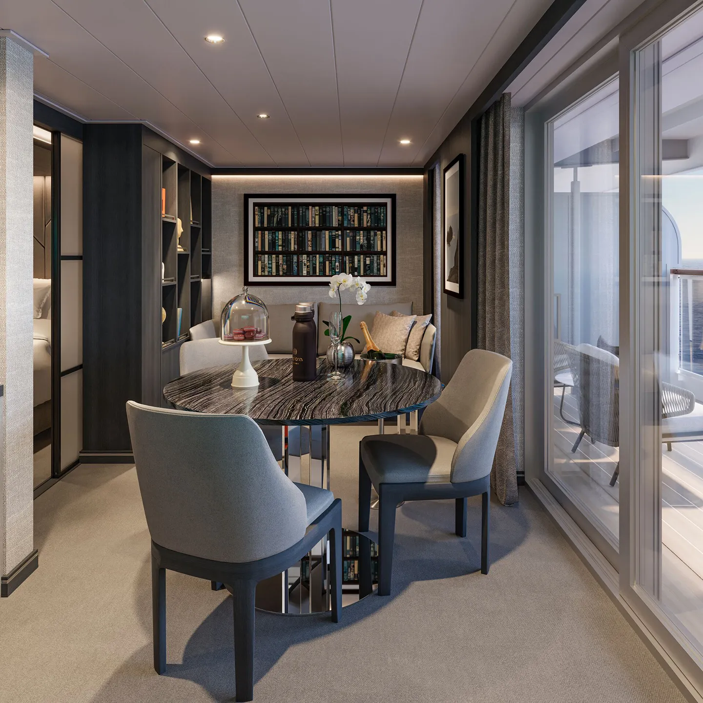 Cruise, Explora Journeys, Explora III cruise ship, suite dining table and chairs