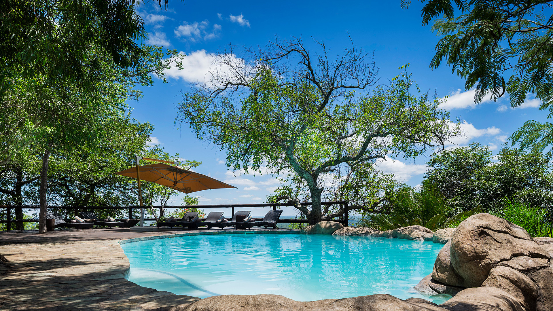 Rock Lodge pool and loungers