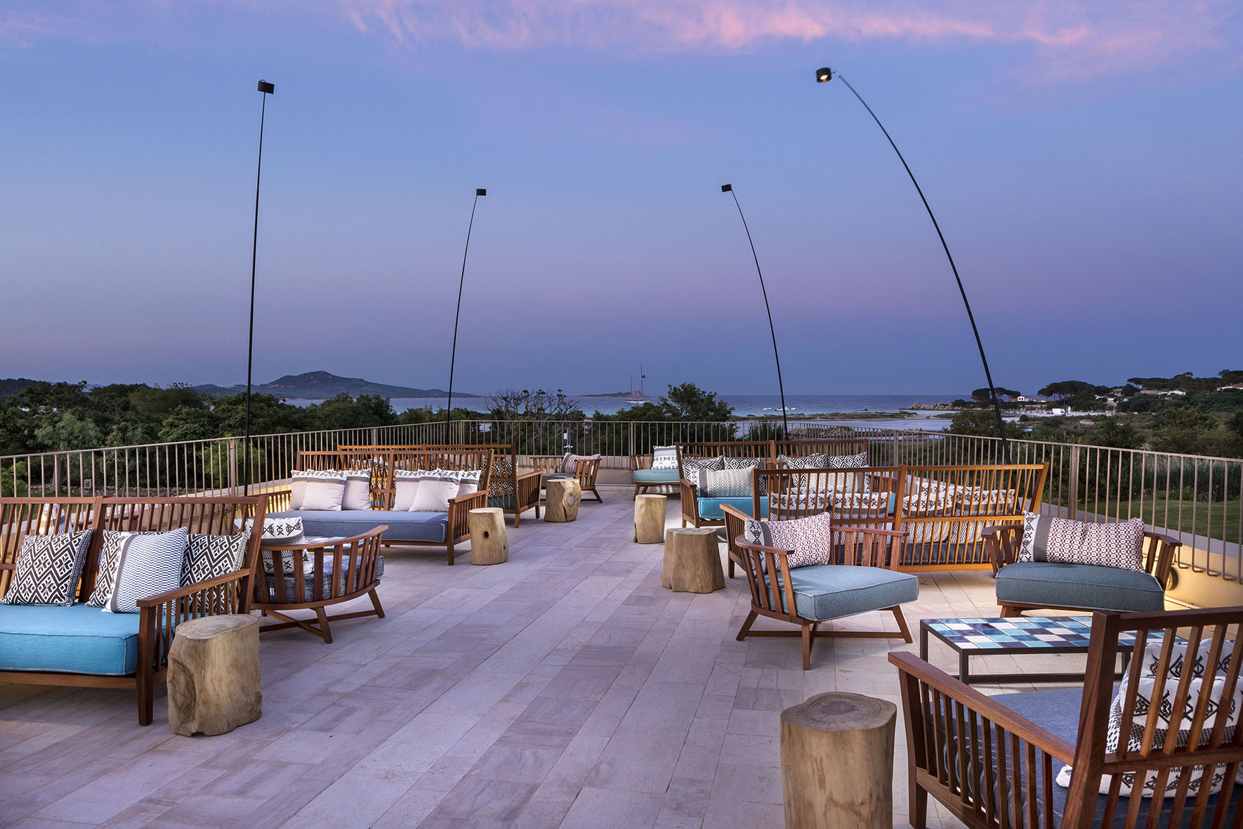Europe, Italy, Baglioni Resort Sardinia Terrace Bar seating