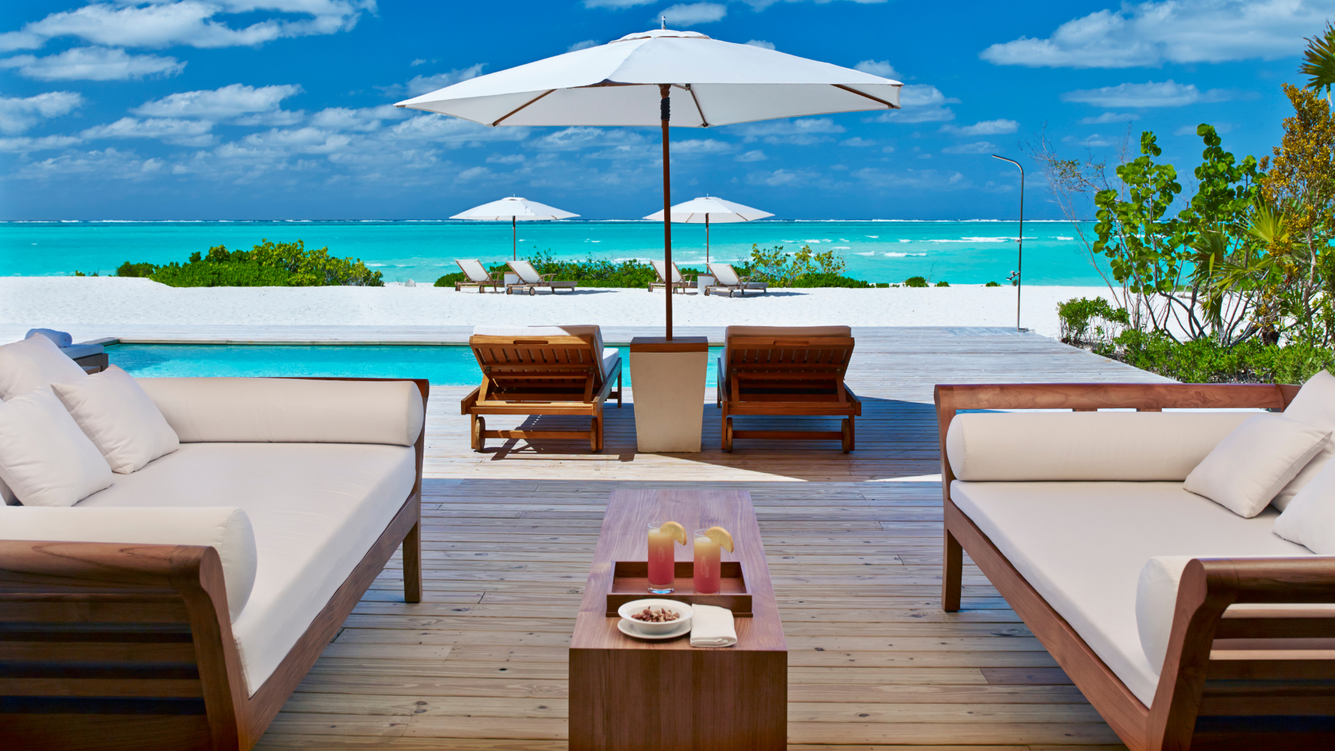 Loungers at Parrot Cay
