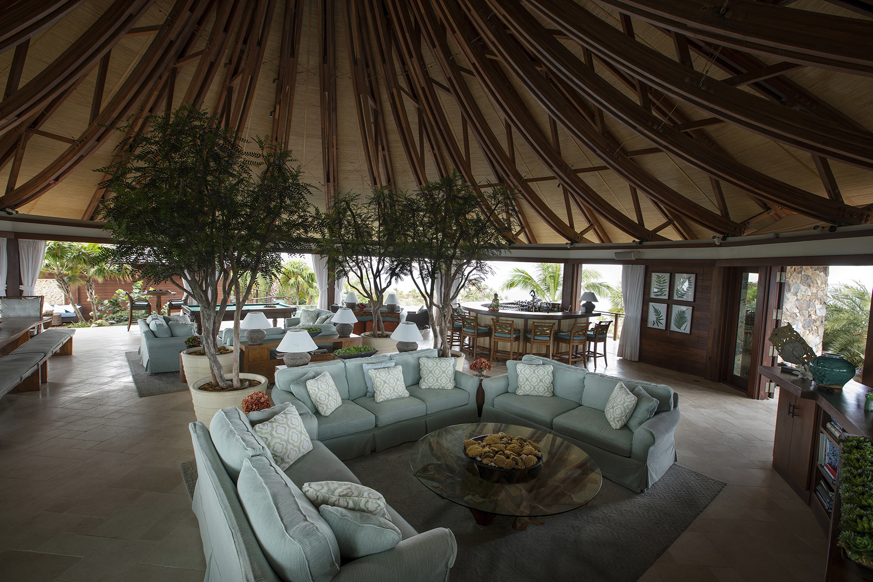 Caribbean, British Virgin Islands,  Necker Island, Temple Lounge