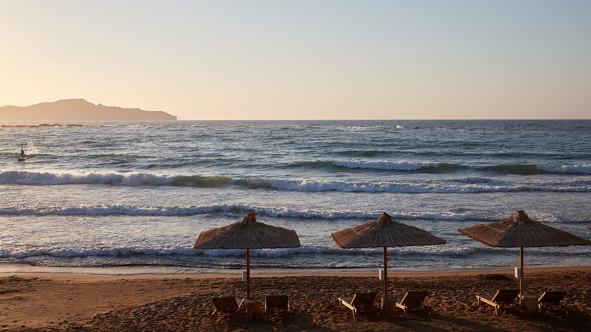 Europe, Greece, Crete, Domes Noruz Chania, Resort Beach With Waves