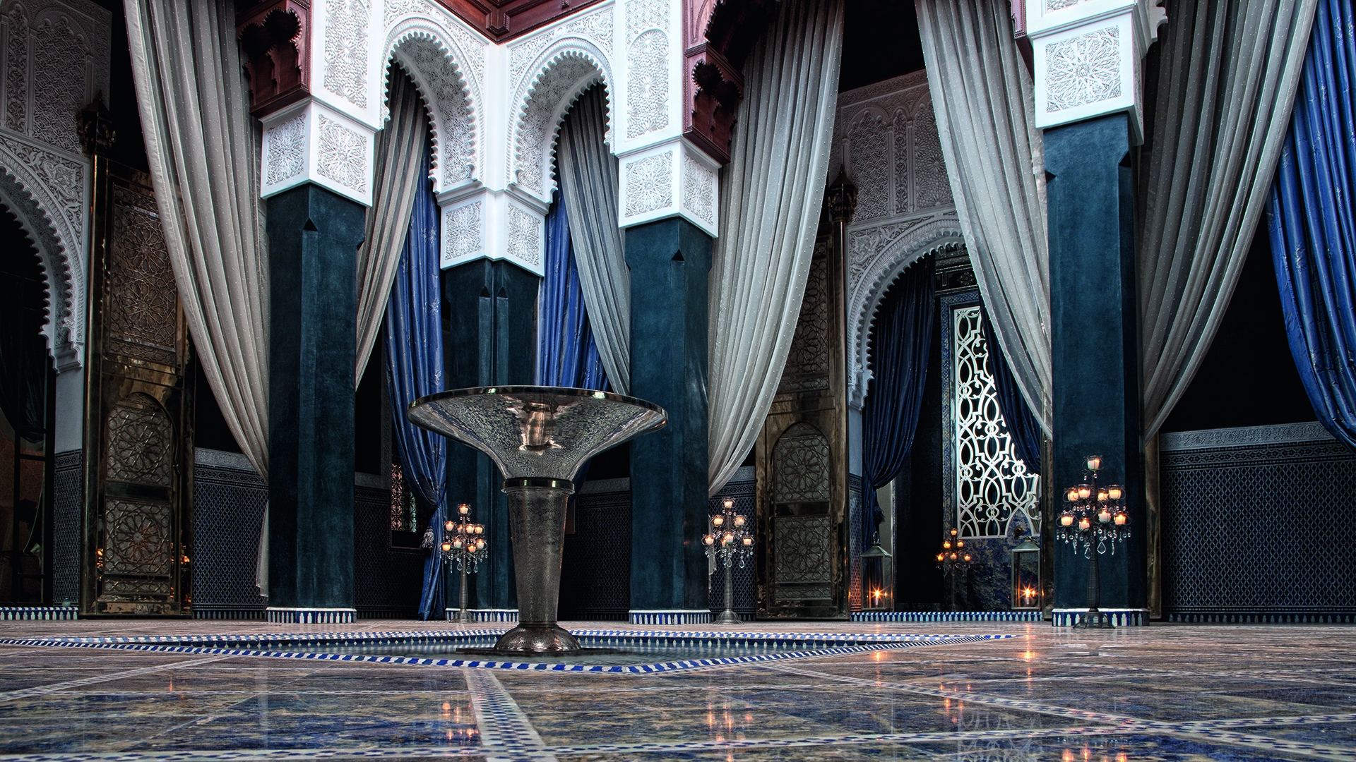 Europe & North Africa, Morocco, Royal Mansour Marrakech, Blue Patio