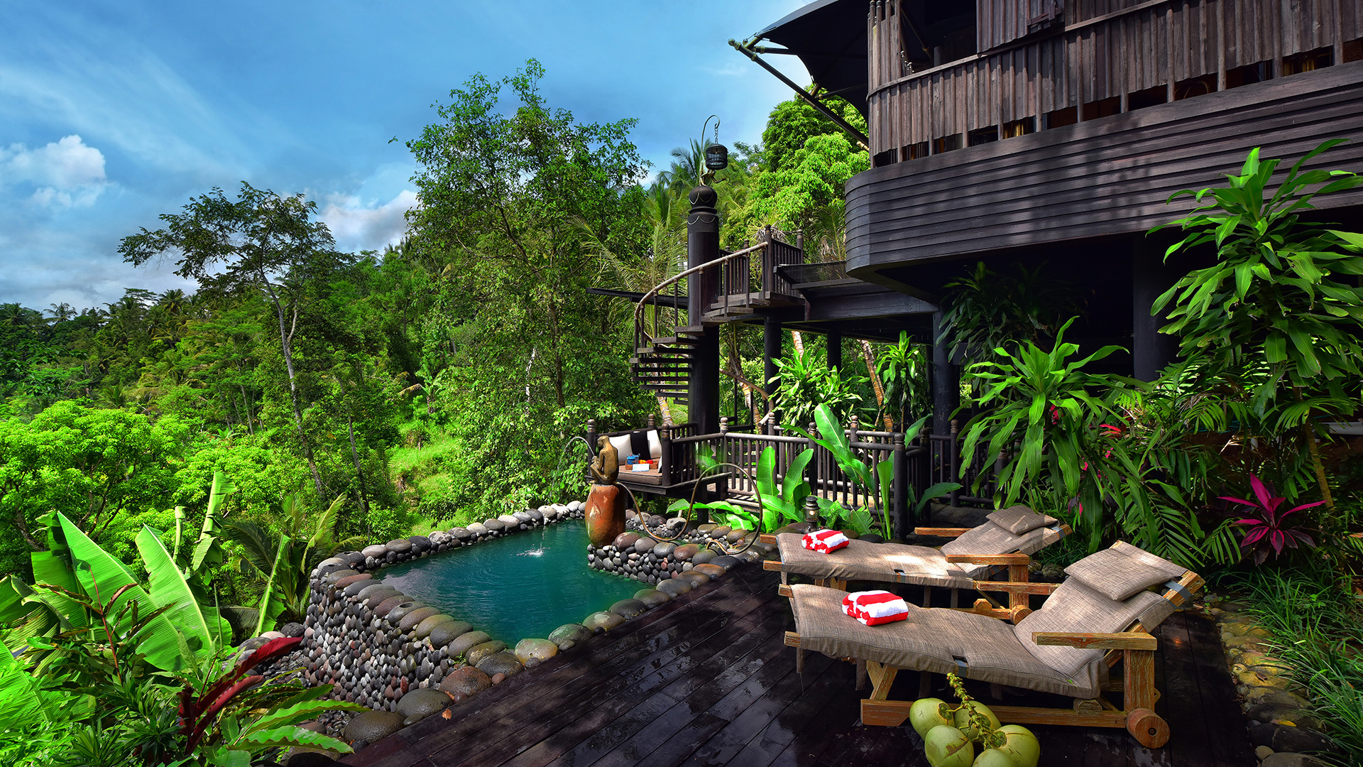 Worldwide, Indonesia, Capella Ubud, Jacuzzi plunge pool and deck