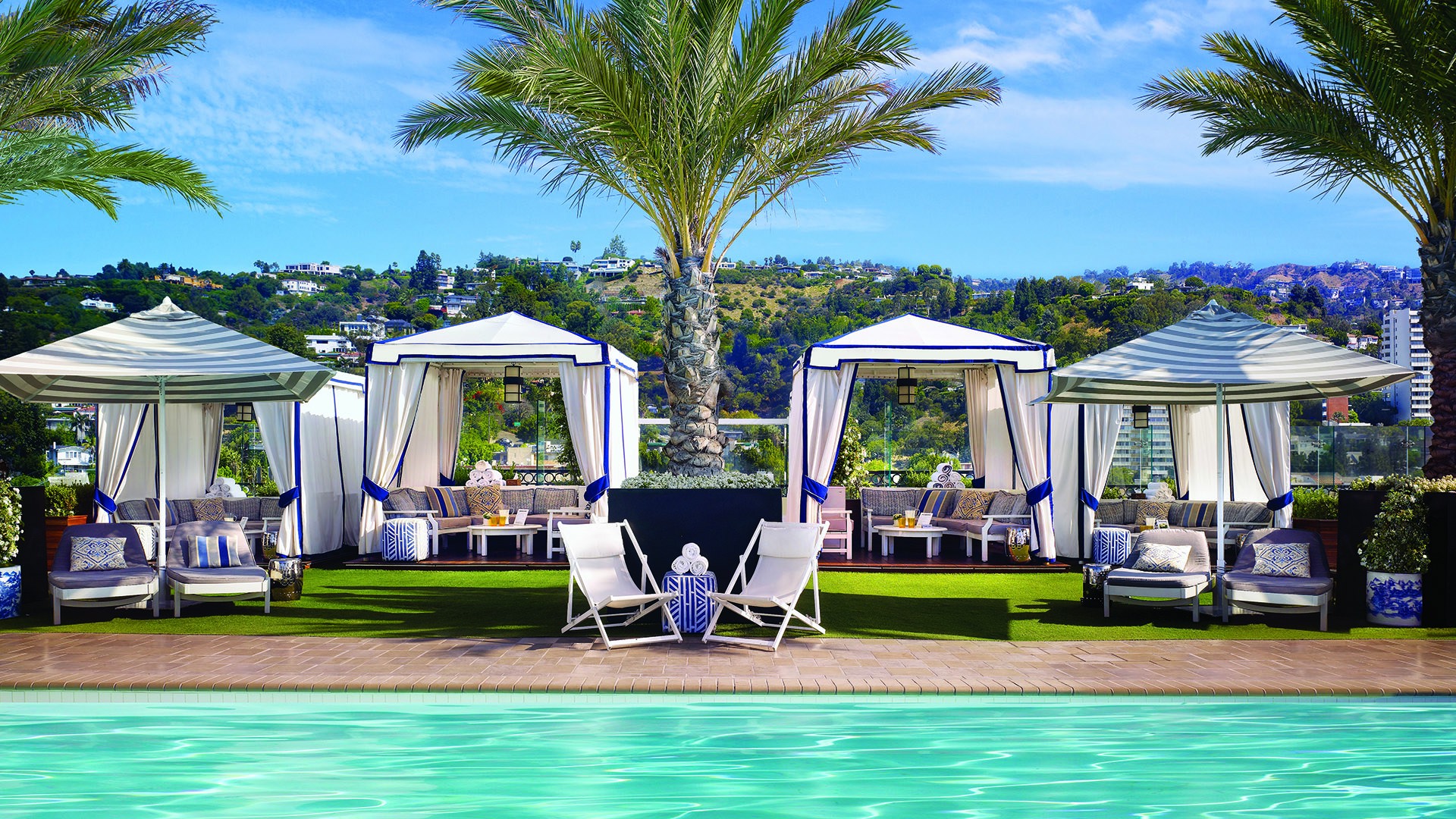 North America, California, The London West Hollywood, Poolside Cabanas