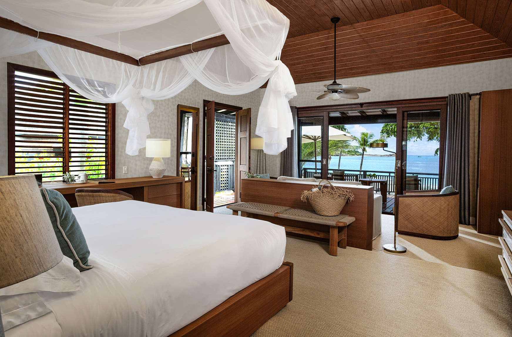 Caribbean & Mexico, Antigua, Hermitage Bay, beachfront villa suite bedroom 