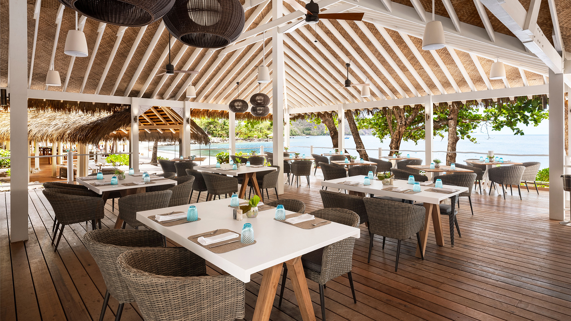 Caribbean, St Lucia, Sugar Beach, Restaurant 