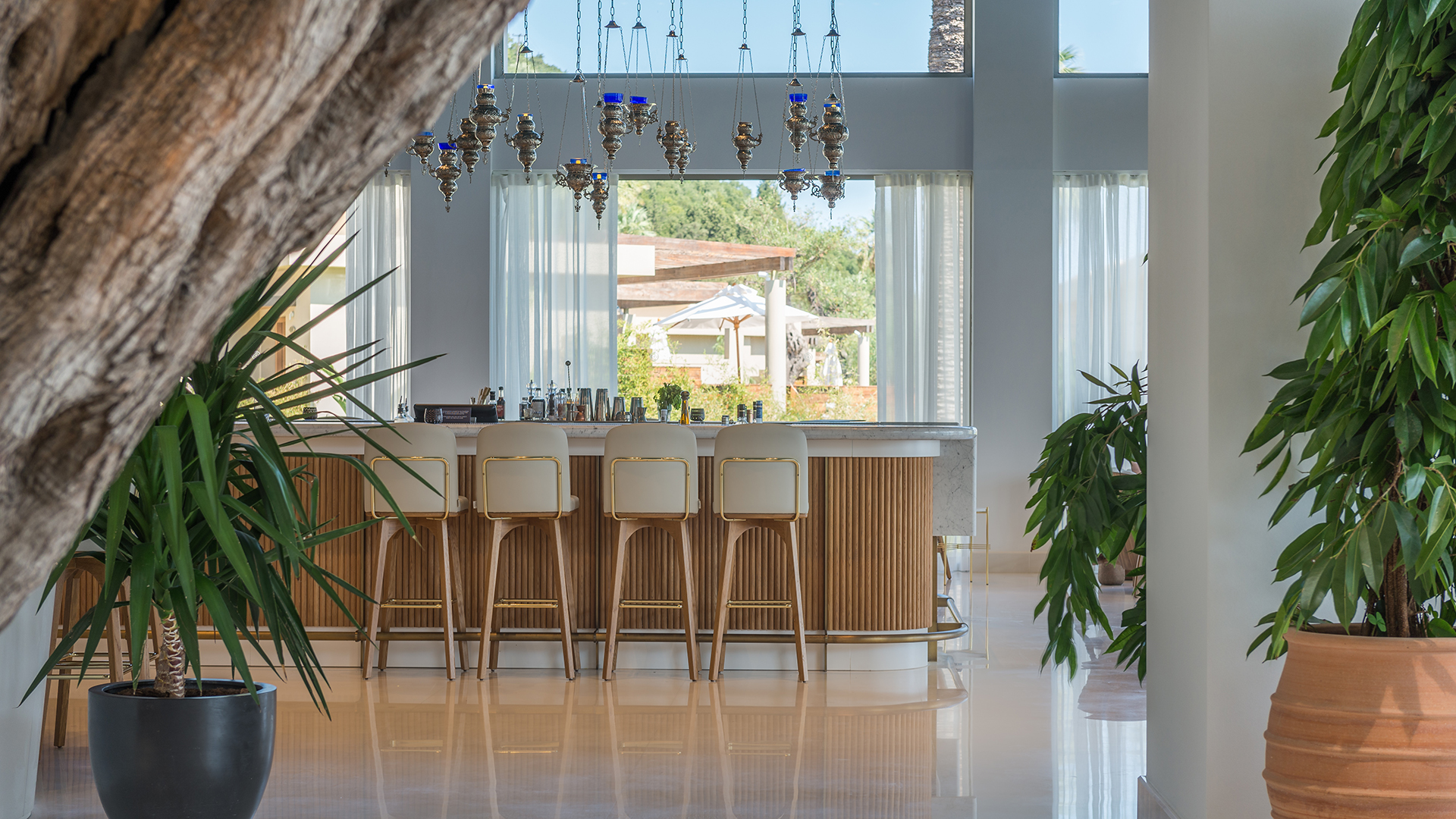 Europe & North Africa, Greece, Corfu, Domes Miramare, A Luxury Collection Resort, Blue Bar