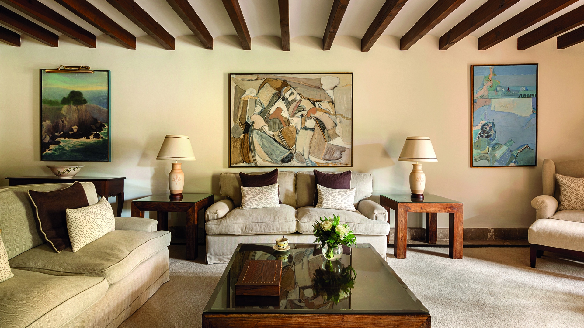 Europe, Spain, Mallorca, La Residencia A Belmond Hotel Mallorca, Suite Lounge